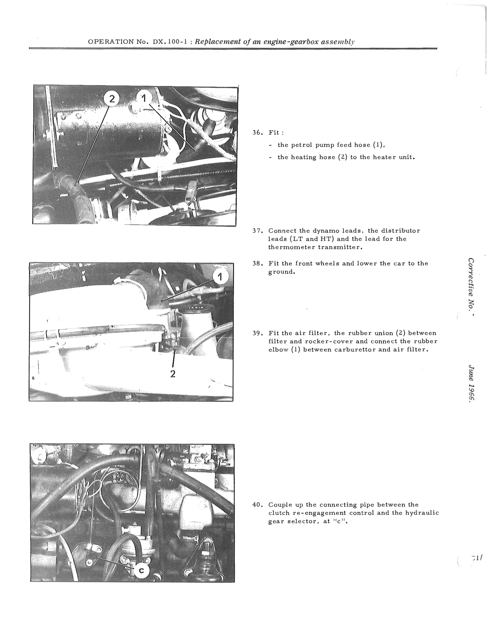 Replacement of an engine gearbox assembly, page 38 of 750 — DS21 & DS21M / DS19A & DS19MA Repair Manual