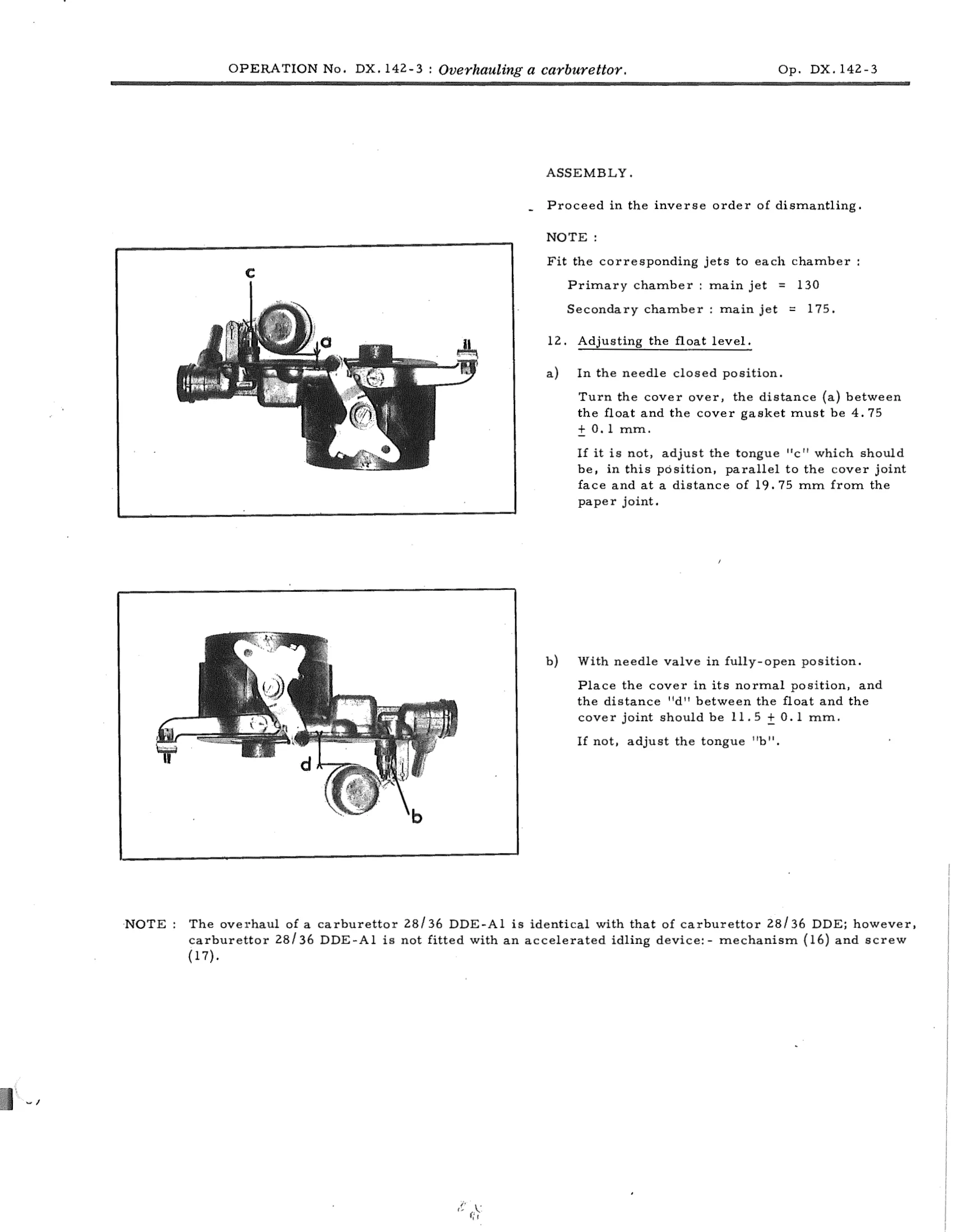 Overhaul carburettor, page 107 of 750 — DS21 & DS21M / DS19A & DS19MA Repair Manual