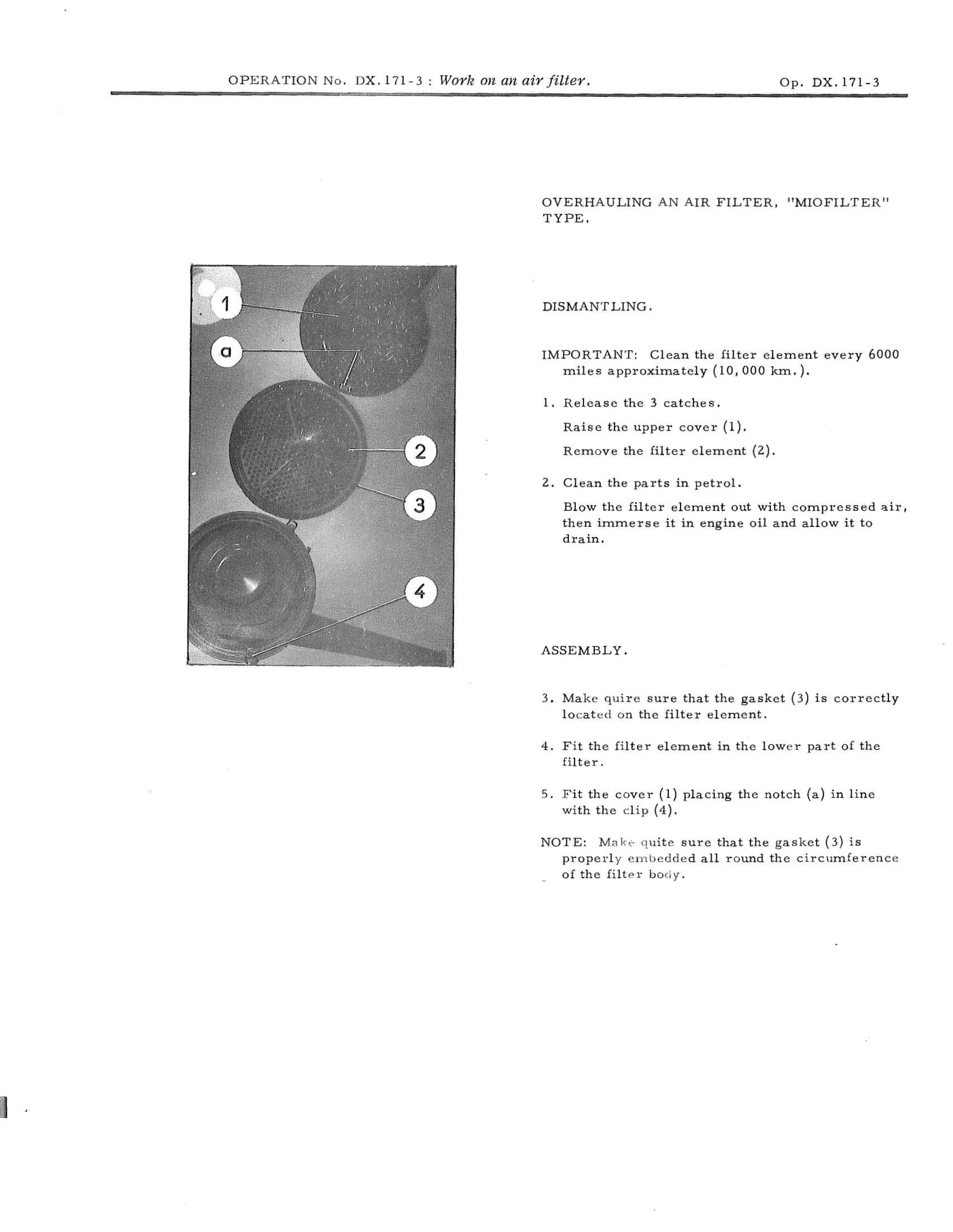 Work on an air filter, page 112 of 750 — DS21 & DS21M / DS19A & DS19MA Repair Manual