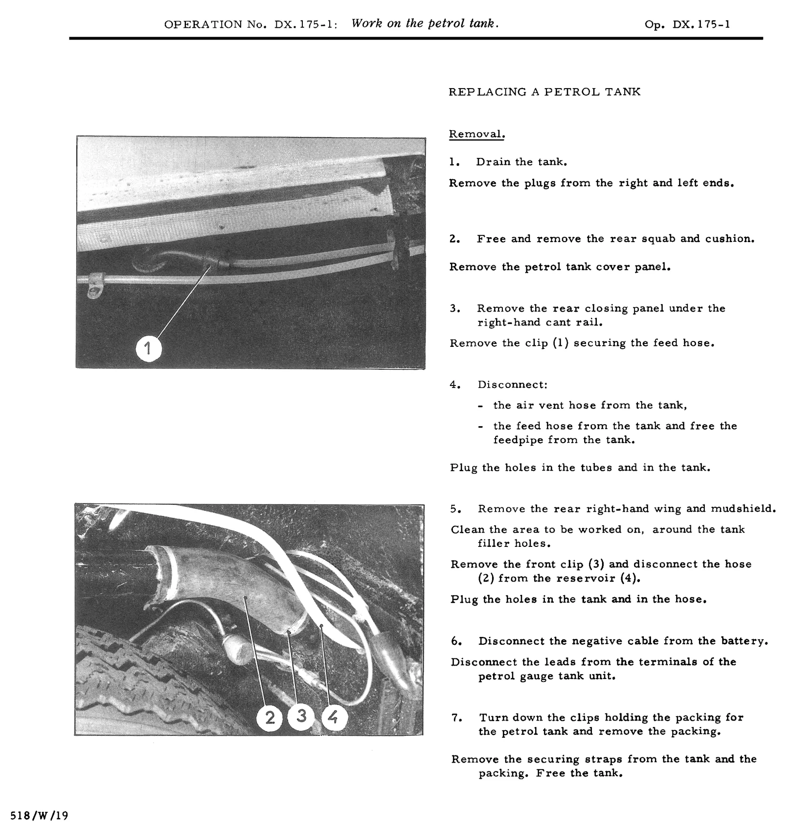 Work on the petrol tank, page 120 of 750 — DS21 & DS21M / DS19A & DS19MA Repair Manual