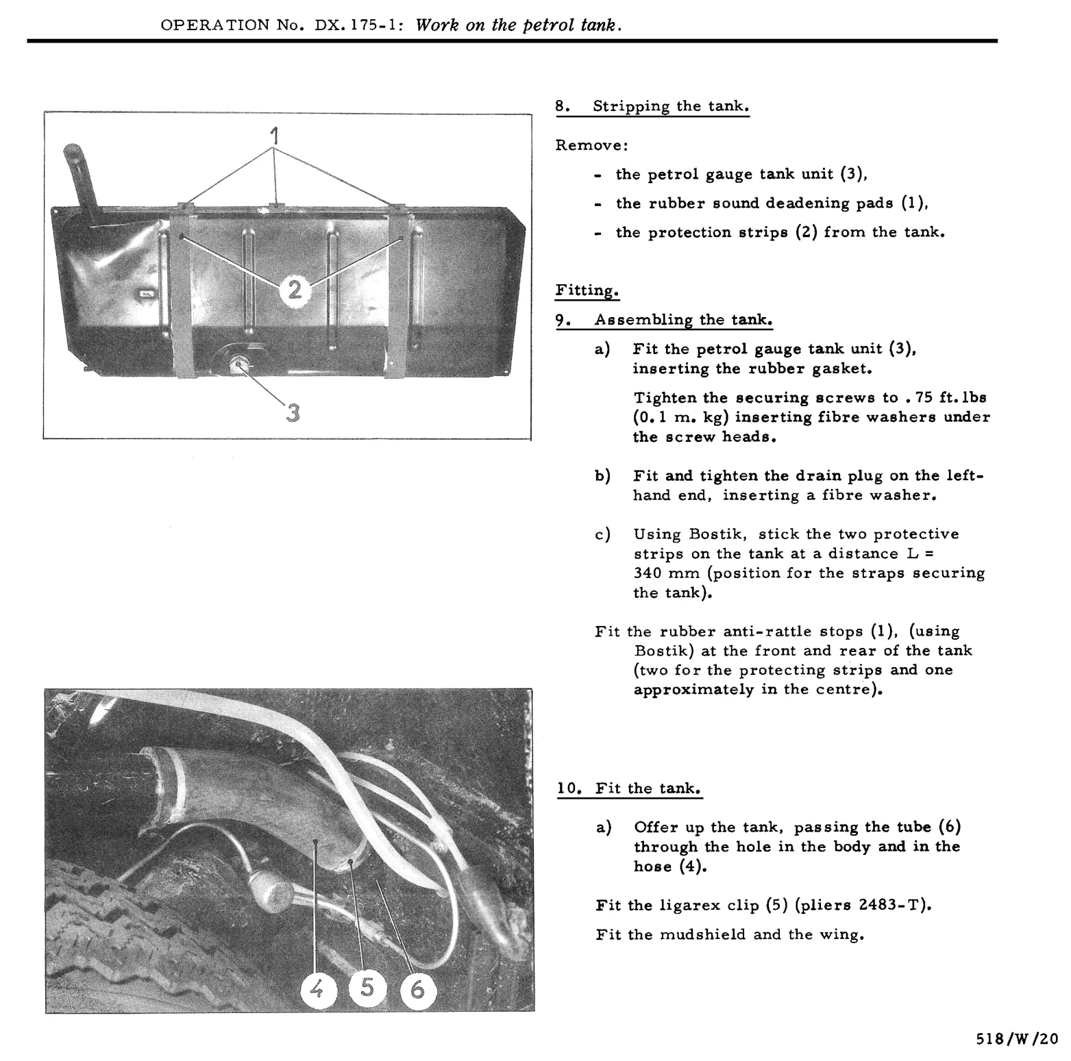 Work on the petrol tank, page 121 of 750 — DS21 & DS21M / DS19A & DS19MA Repair Manual