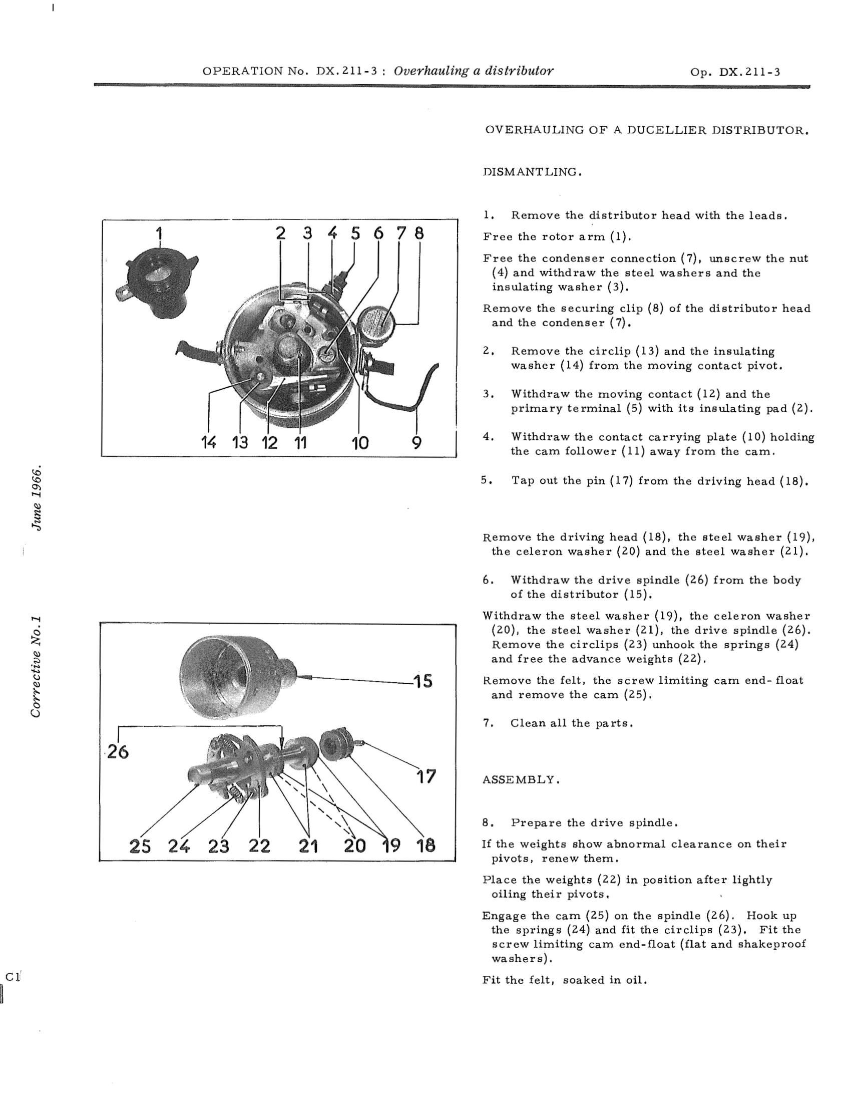 Overhaul Ducellier distributor, page 132 of 750 — DS21 & DS21M / DS19A & DS19MA Repair Manual