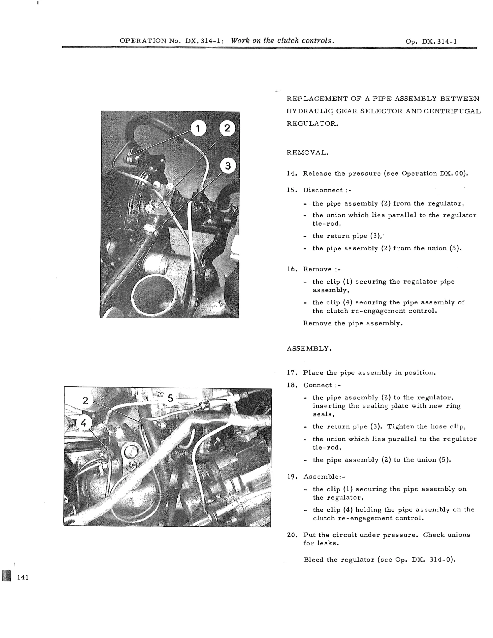 Work on the clutch controls, page 171 of 750 — DS21 & DS21M / DS19A & DS19MA Repair Manual