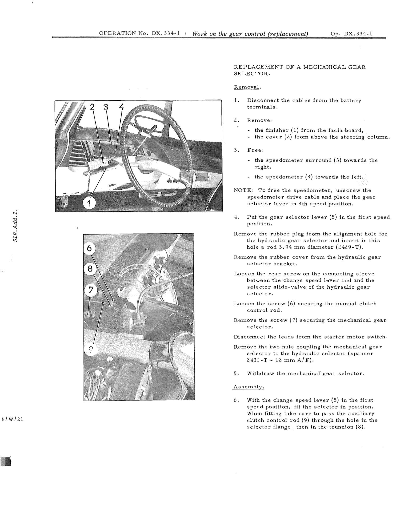 Replace mech. gear selector, page 219 of 750 — DS21 & DS21M / DS19A & DS19MA Repair Manual