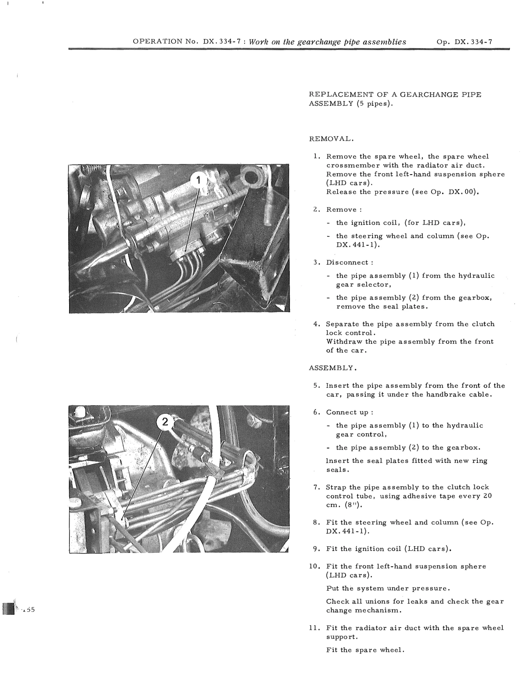 Work on the gearchange pipe assemblies, page 235 of 750 — DS21 & DS21M / DS19A & DS19MA Repair Manual