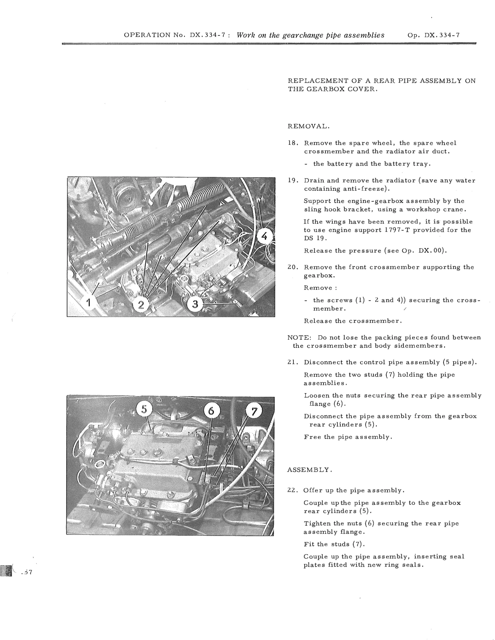 Work on the gearchange pipe assemblies, page 237 of 750 — DS21 & DS21M / DS19A & DS19MA Repair Manual