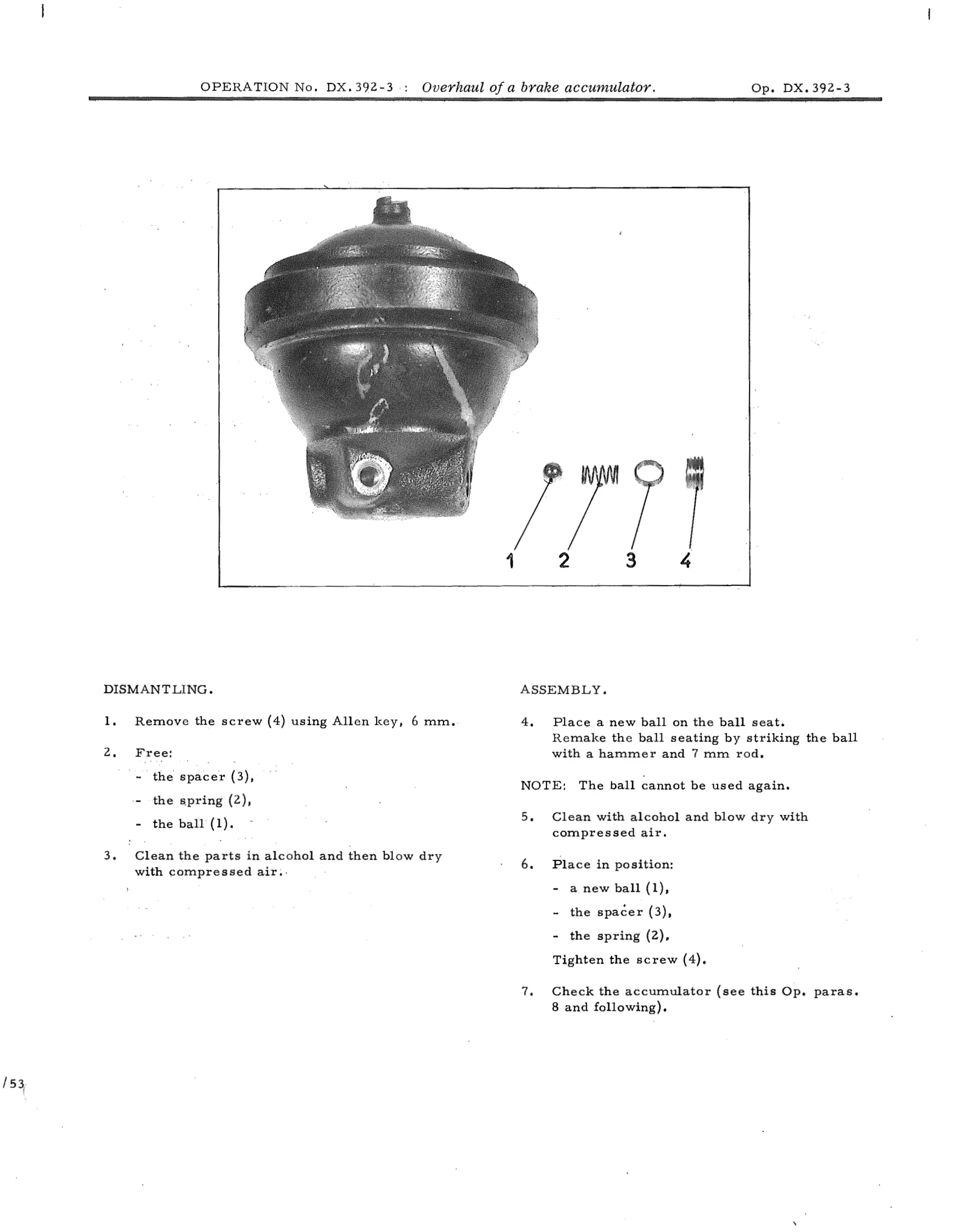Overhaul of a brake accumulator, page 270 of 750 — DS21 & DS21M / DS19A & DS19MA Repair Manual