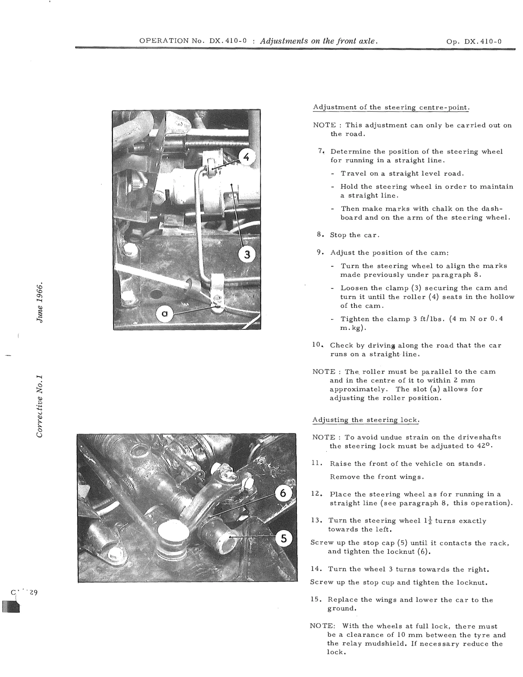 Adjustments on the front axle, page 283 of 750 — DS21 & DS21M / DS19A & DS19MA Repair Manual
