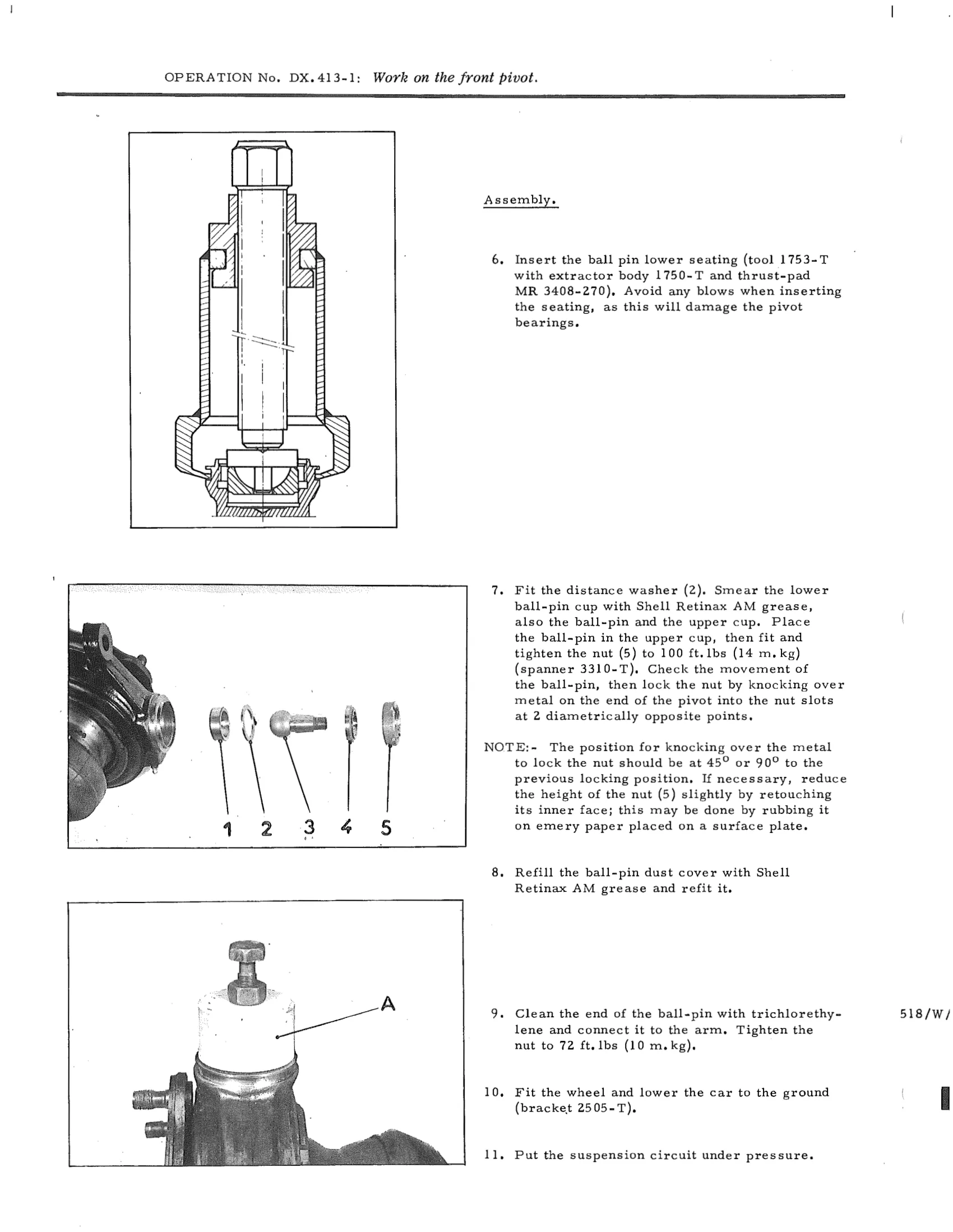 Work on the front pivot, page 294 of 750 — DS21 & DS21M / DS19A & DS19MA Repair Manual