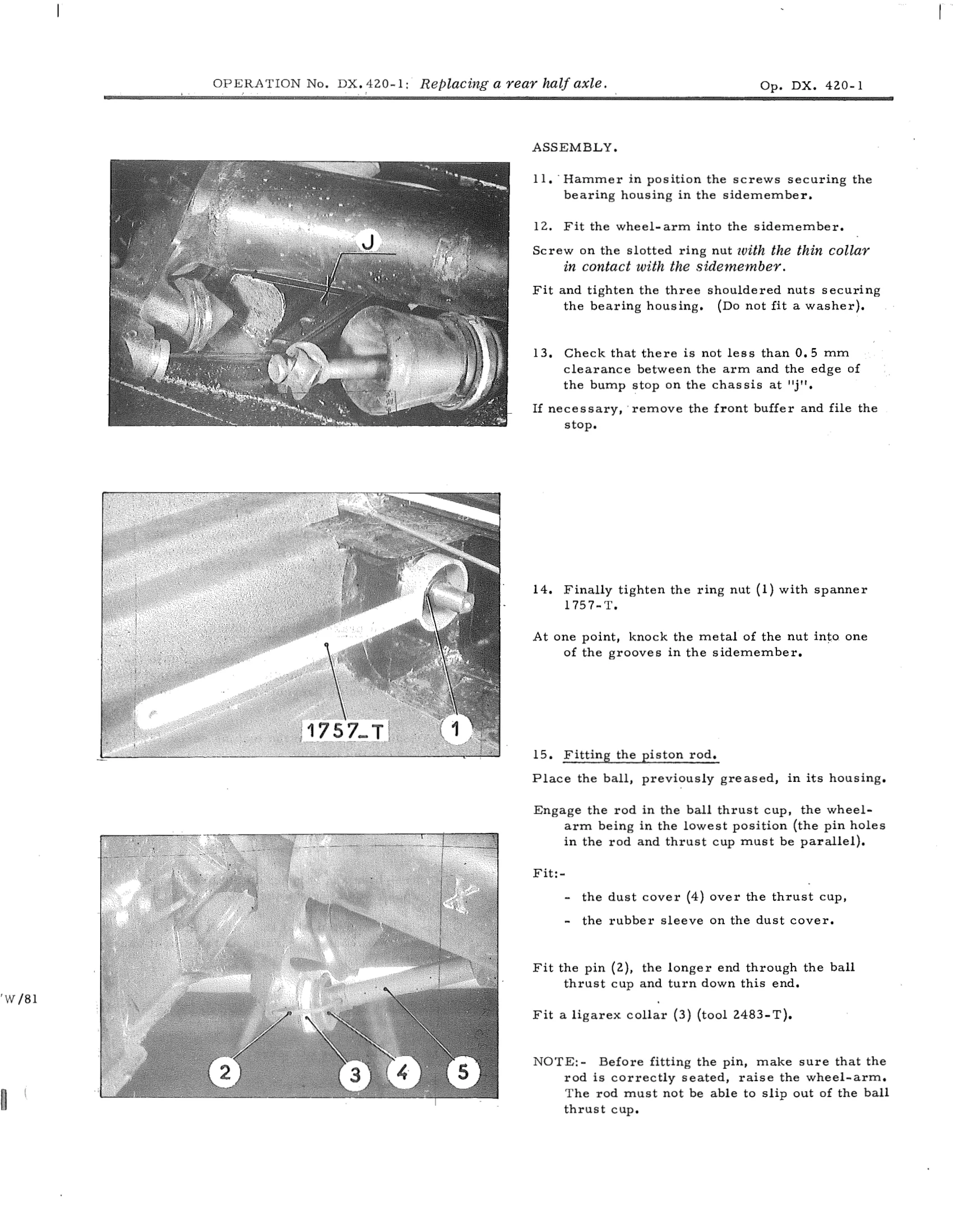 Replacing a rear half axle, page 301 of 750 — DS21 & DS21M / DS19A & DS19MA Repair Manual
