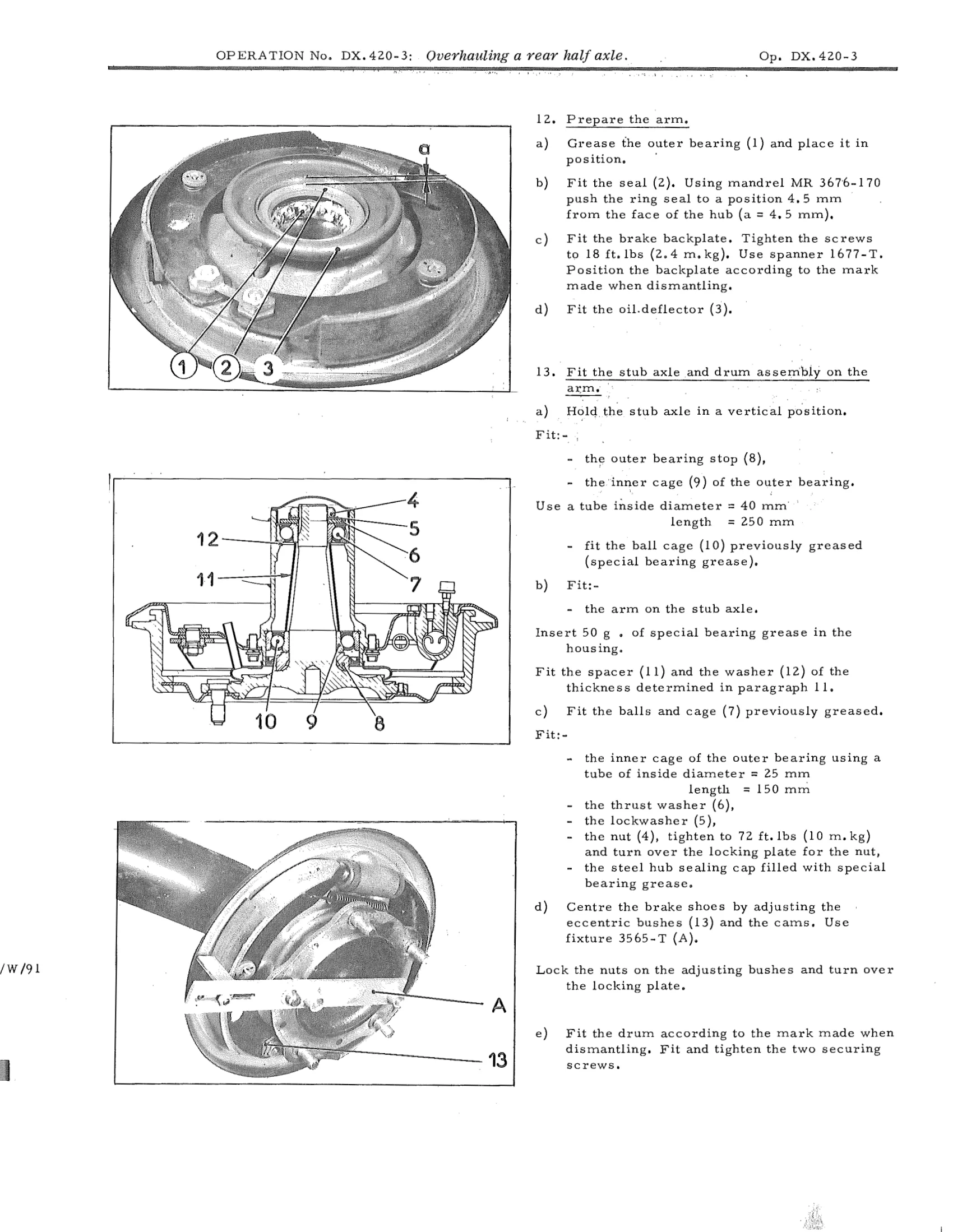 Qverhauling a rear half axle, page 310 of 750 — DS21 & DS21M / DS19A & DS19MA Repair Manual