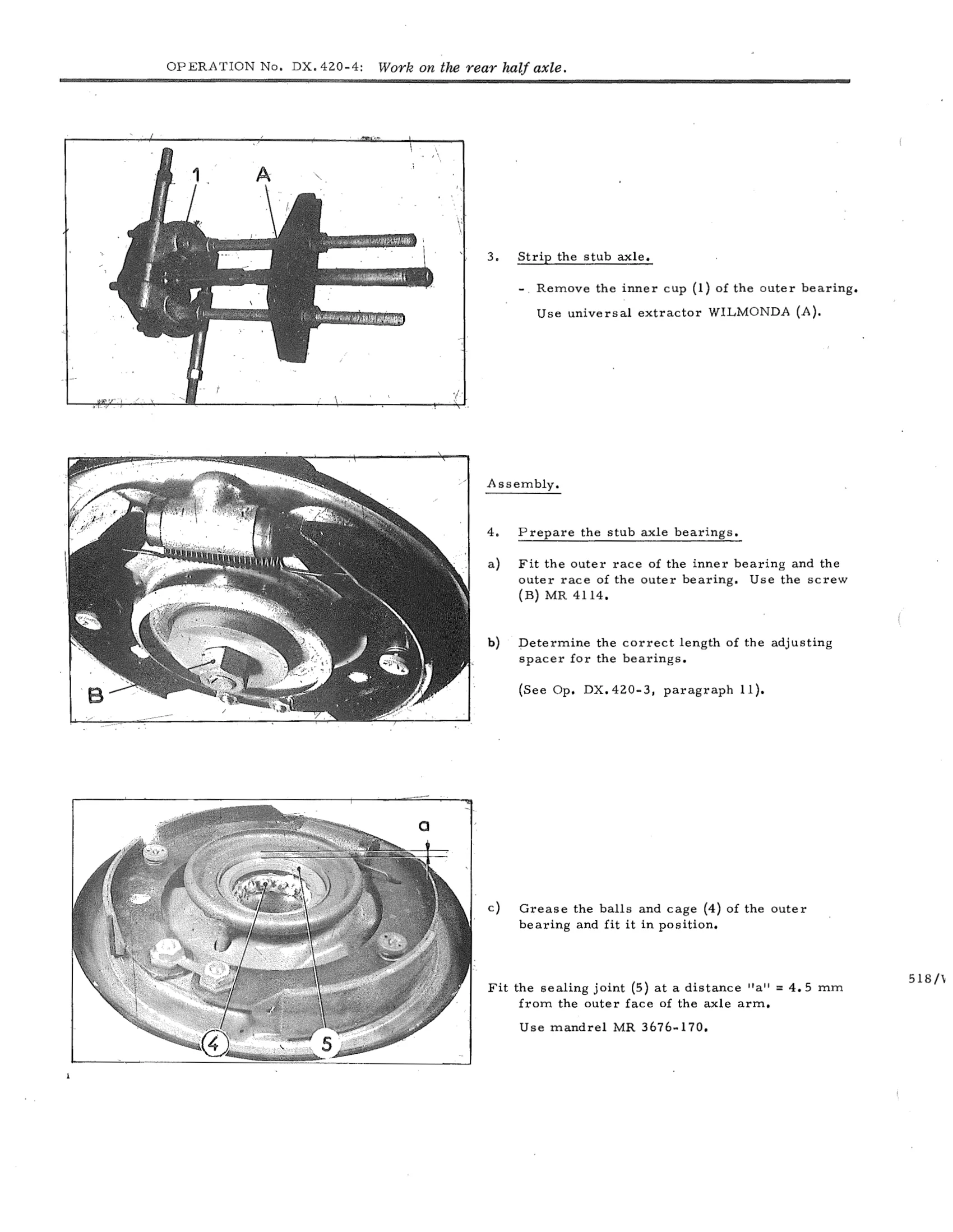 Work on the rear half axle, page 313 of 750 — DS21 & DS21M / DS19A & DS19MA Repair Manual