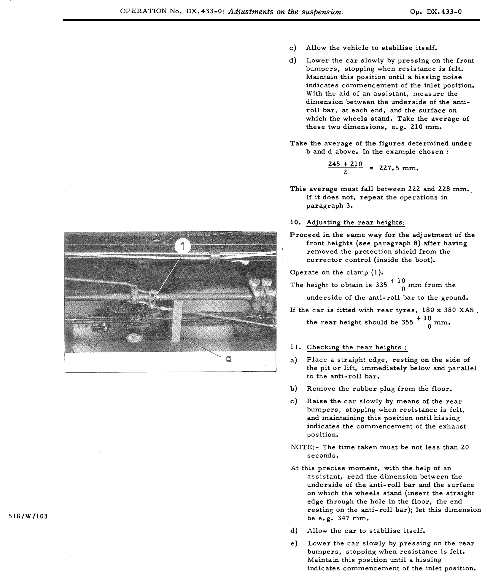 Adjustments on the suspension, page 320 of 750 — DS21 & DS21M / DS19A & DS19MA Repair Manual