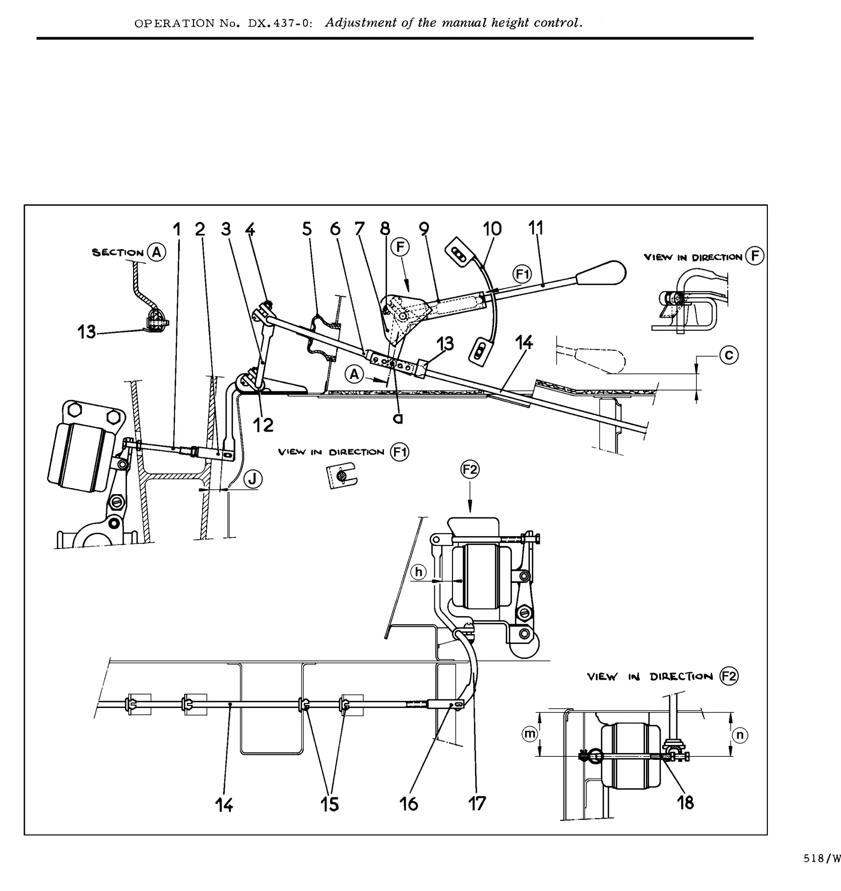 Adjustment of the manual height control, page 354 of 750 — DS21 & DS21M / DS19A & DS19MA Repair Manual