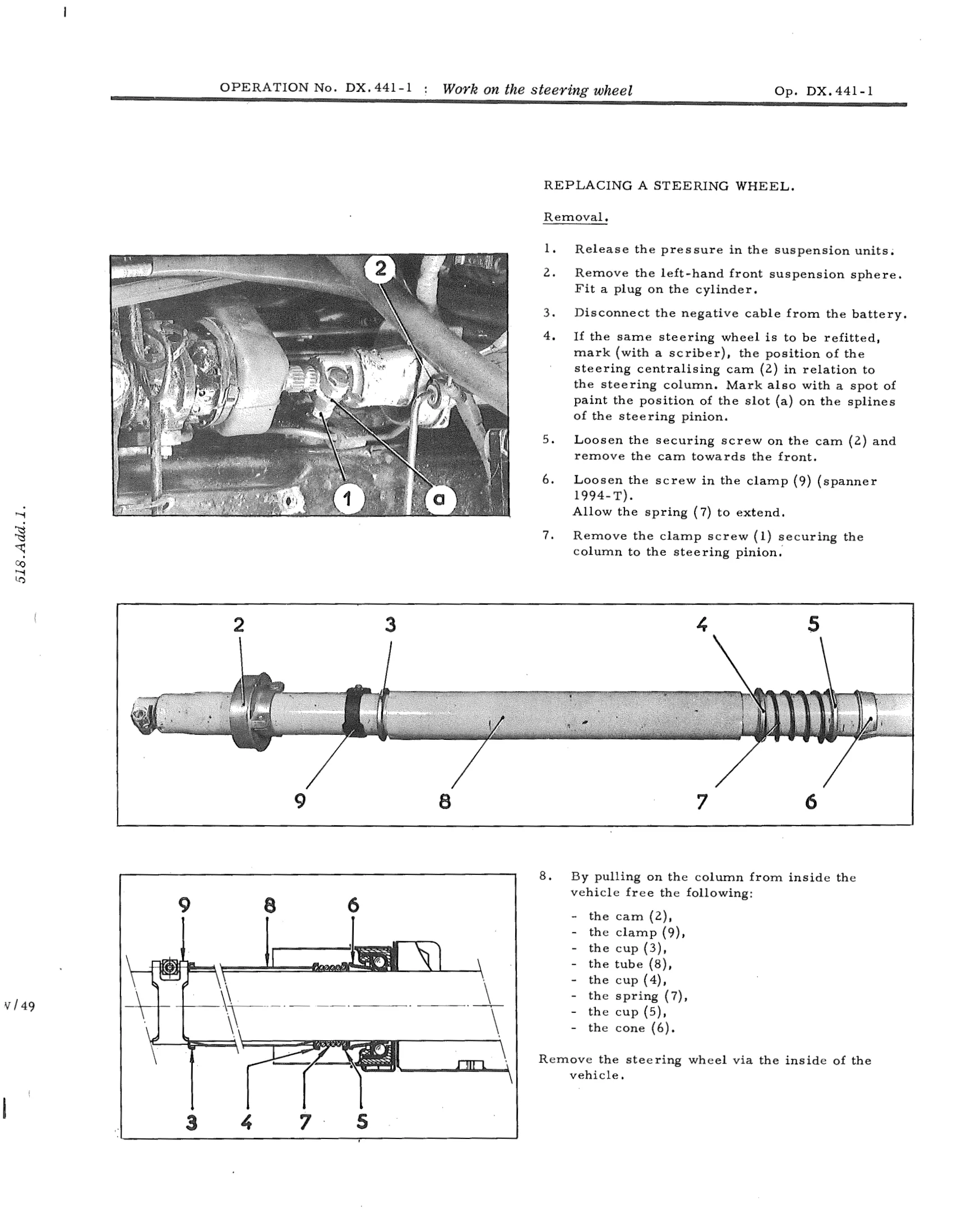 Work on the steering wheel, page 365 of 750 — DS21 & DS21M / DS19A & DS19MA Repair Manual