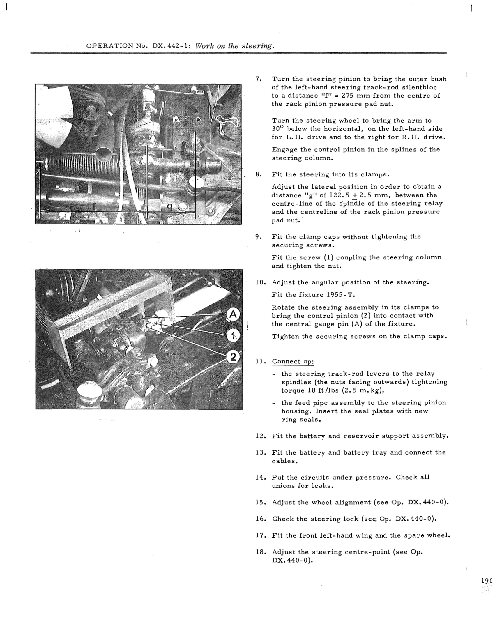Work on the steering, page 371 of 750 — DS21 & DS21M / DS19A & DS19MA Repair Manual
