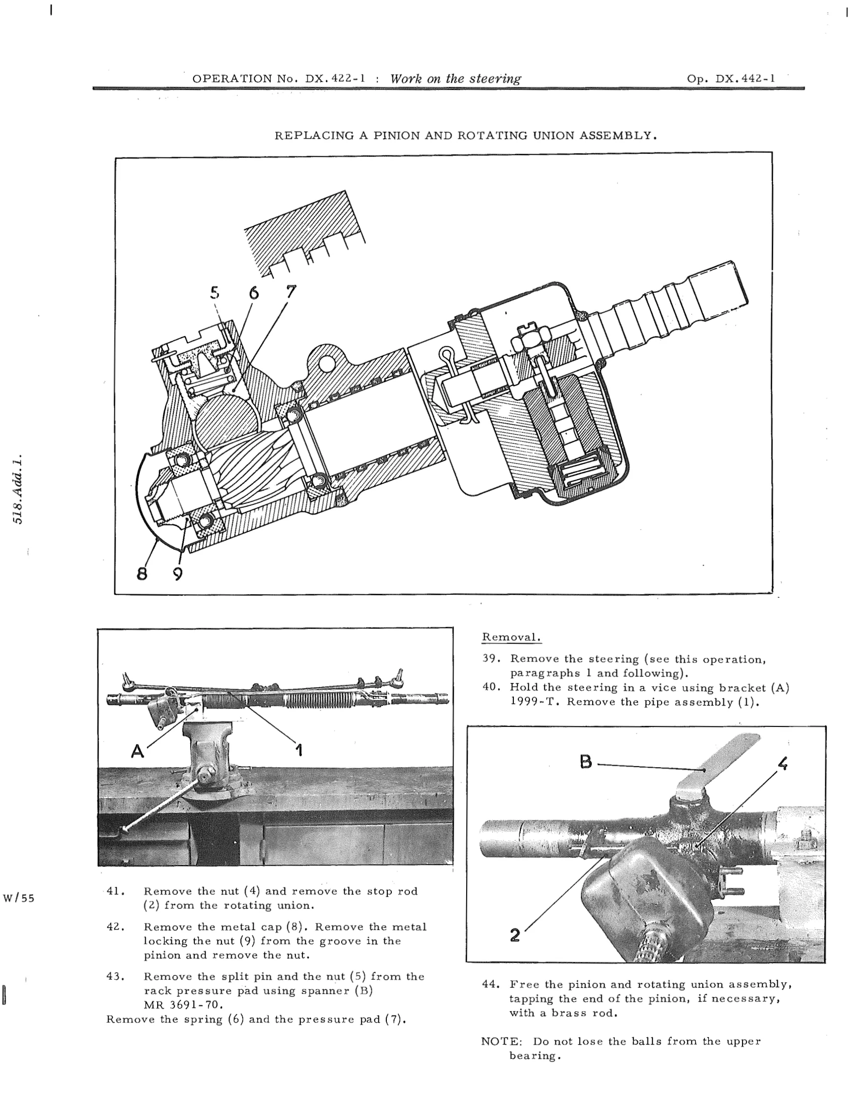 Work on the steering, page 376 of 750 — DS21 & DS21M / DS19A & DS19MA Repair Manual