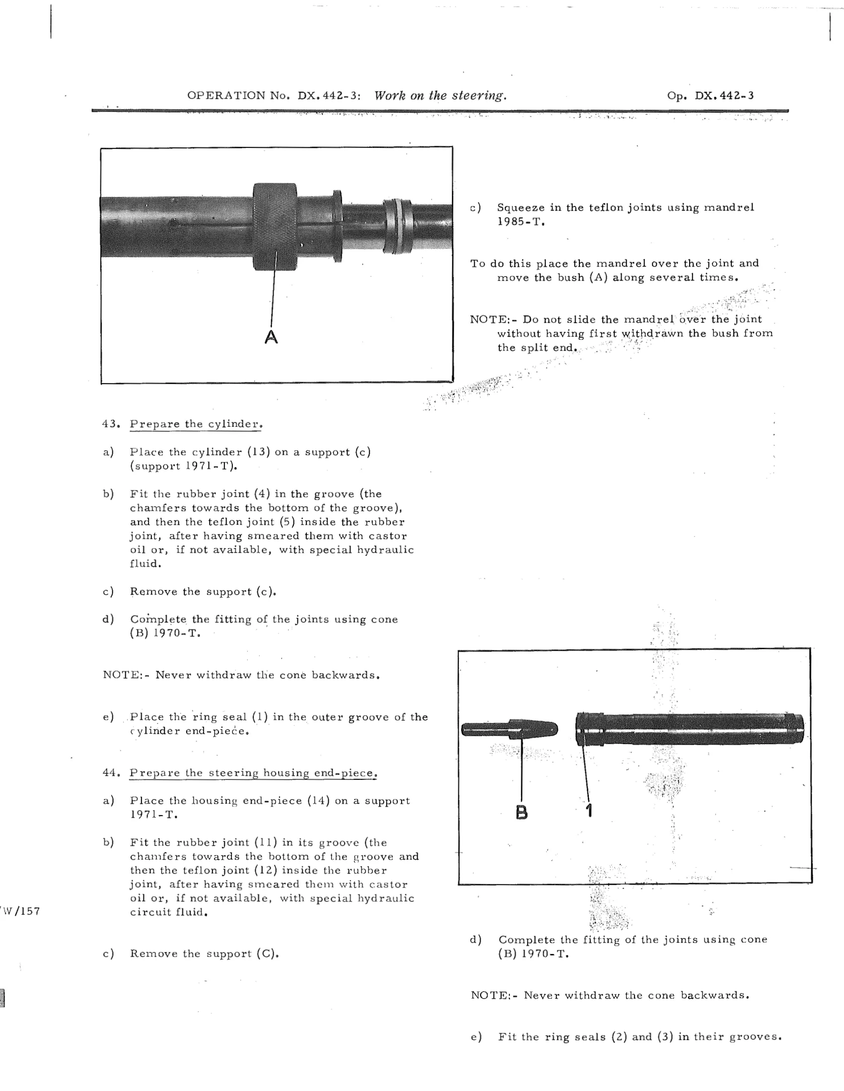 Work on the steering, page 392 of 750 — DS21 & DS21M / DS19A & DS19MA Repair Manual
