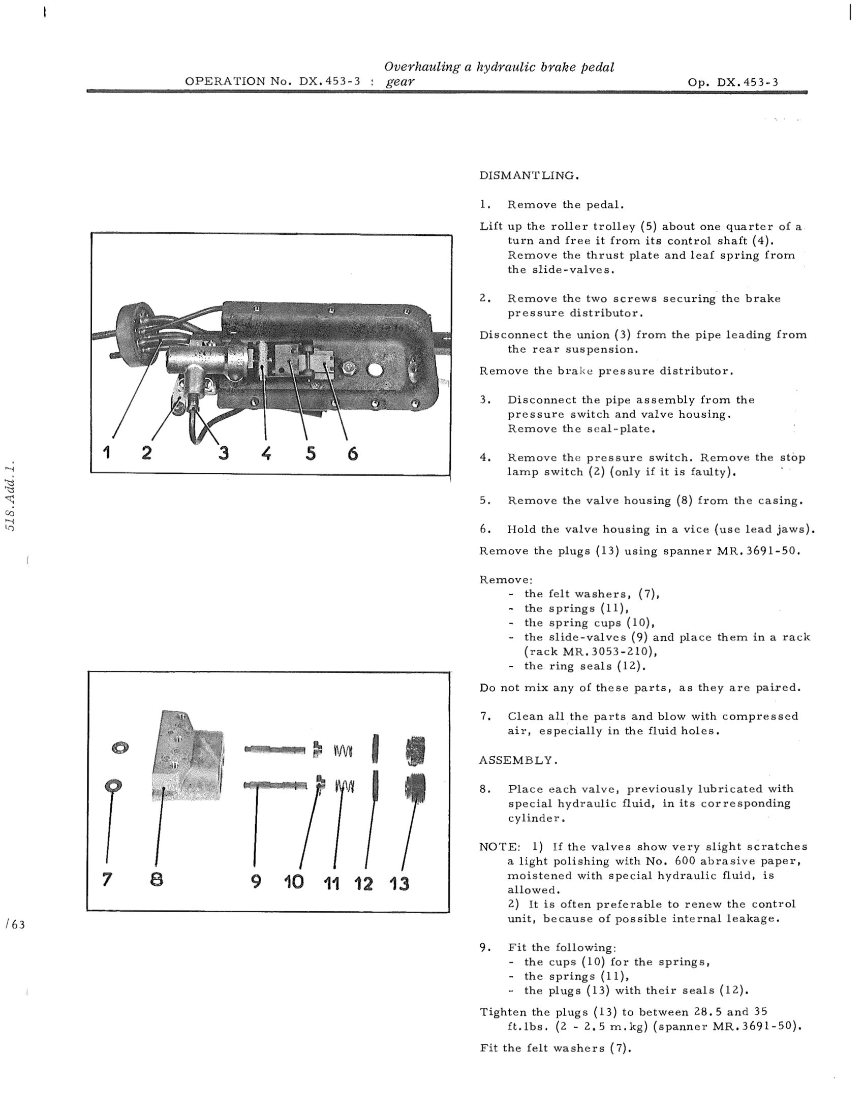 O/haul brake pedal gear, page 423 of 750 — DS21 & DS21M / DS19A & DS19MA Repair Manual
