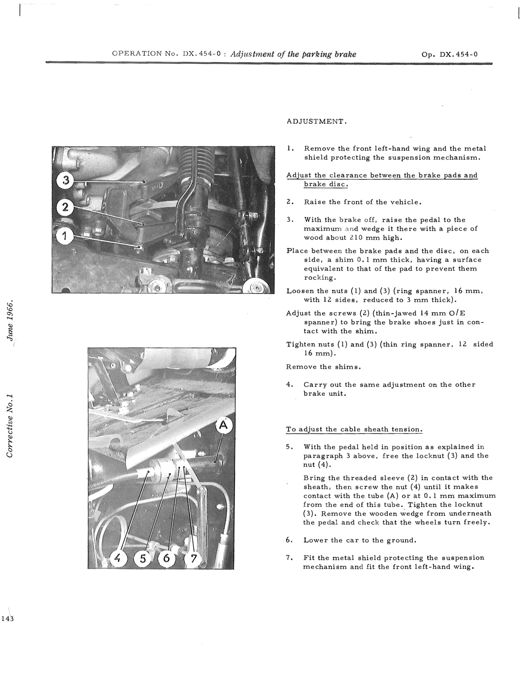 Adjust parking brake, page 427 of 750 — DS21 & DS21M / DS19A & DS19MA Repair Manual