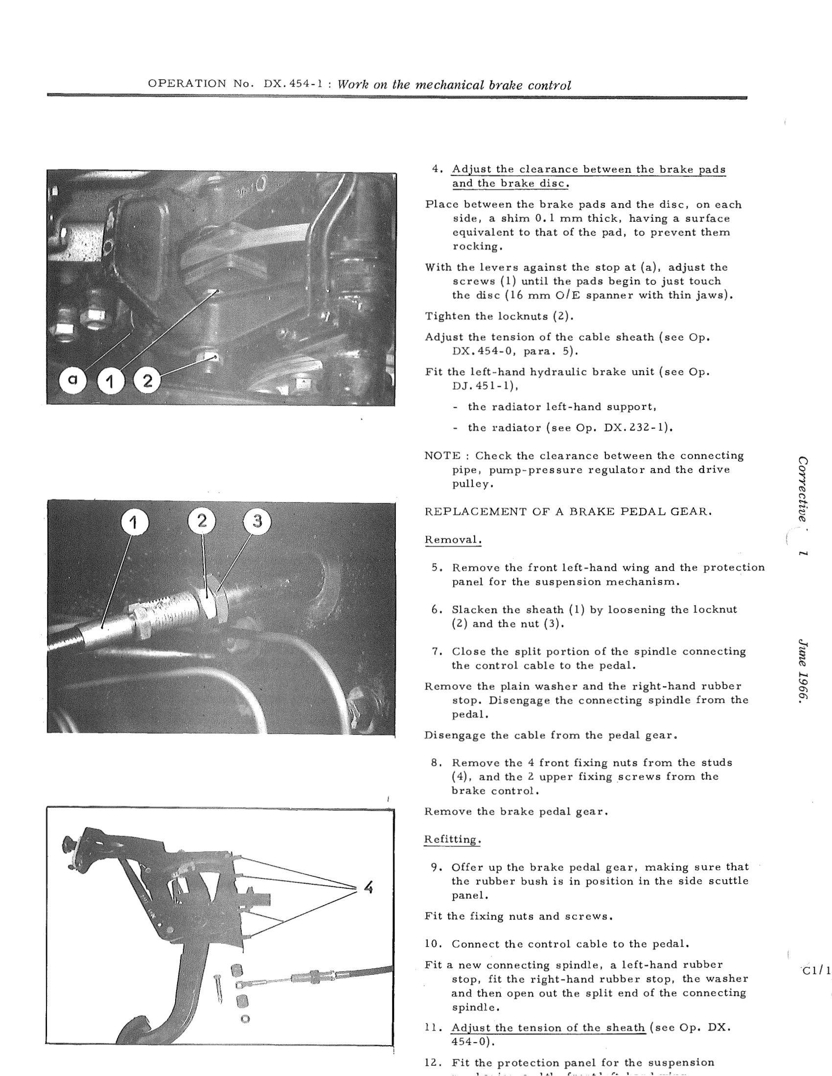 Work on the mechanical brake control, page 429 of 750 — DS21 & DS21M / DS19A & DS19MA Repair Manual
