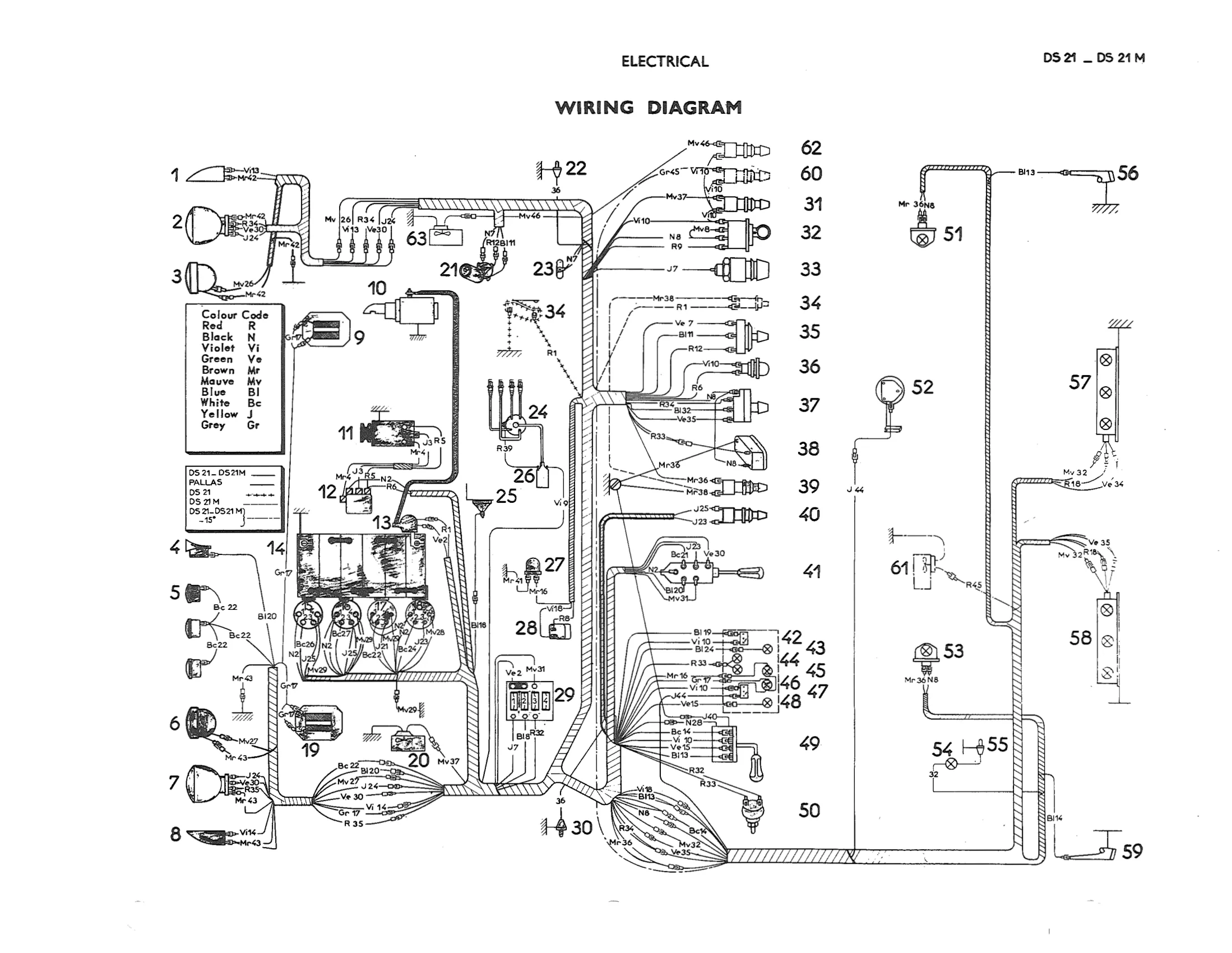 Electrical system DS 21 and DS 21M, page 437 of 750 — DS21 & DS21M / DS19A & DS19MA Repair Manual