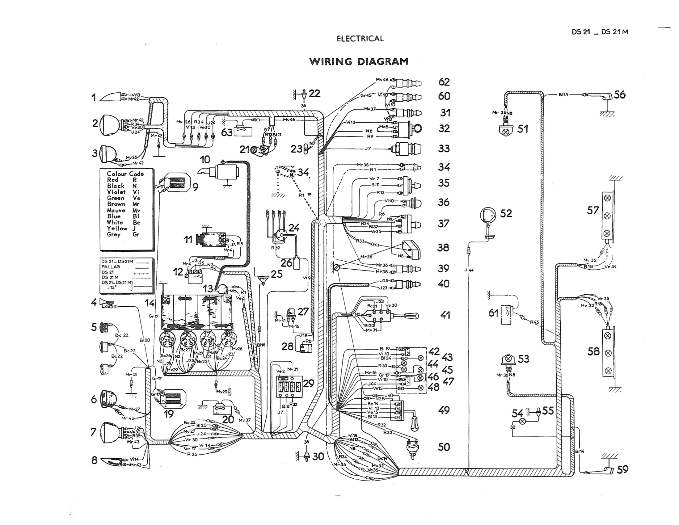 Electrical system DS 21 and DS 21M, page 441 of 750 — DS21 & DS21M / DS19A & DS19MA Repair Manual