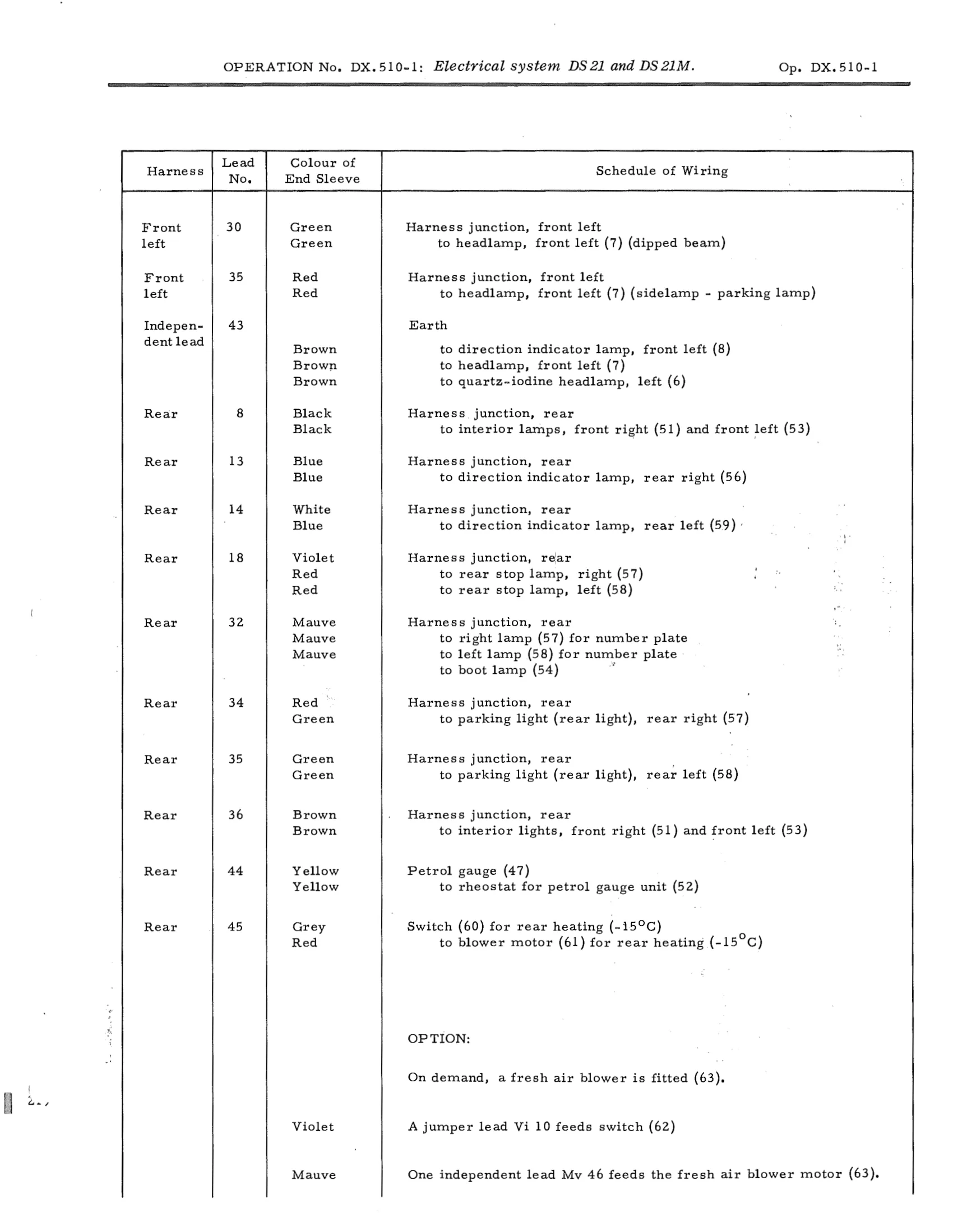 Electrical system DS 21 and DS 21M, page 442 of 750 — DS21 & DS21M / DS19A & DS19MA Repair Manual