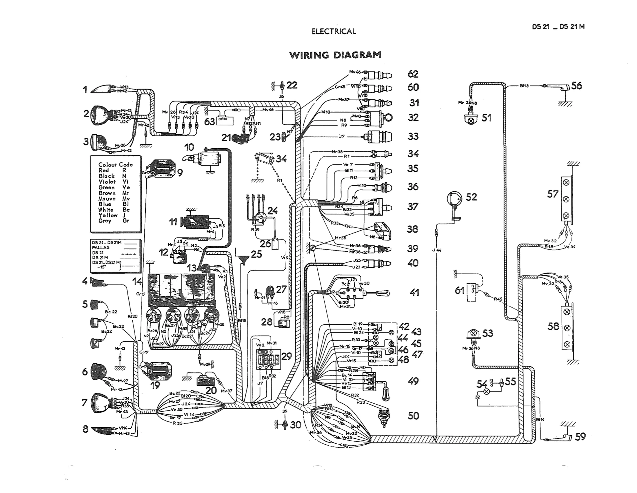 Wiring DS21, DS21M, page 443 of 750 — DS21 & DS21M / DS19A & DS19MA Repair Manual