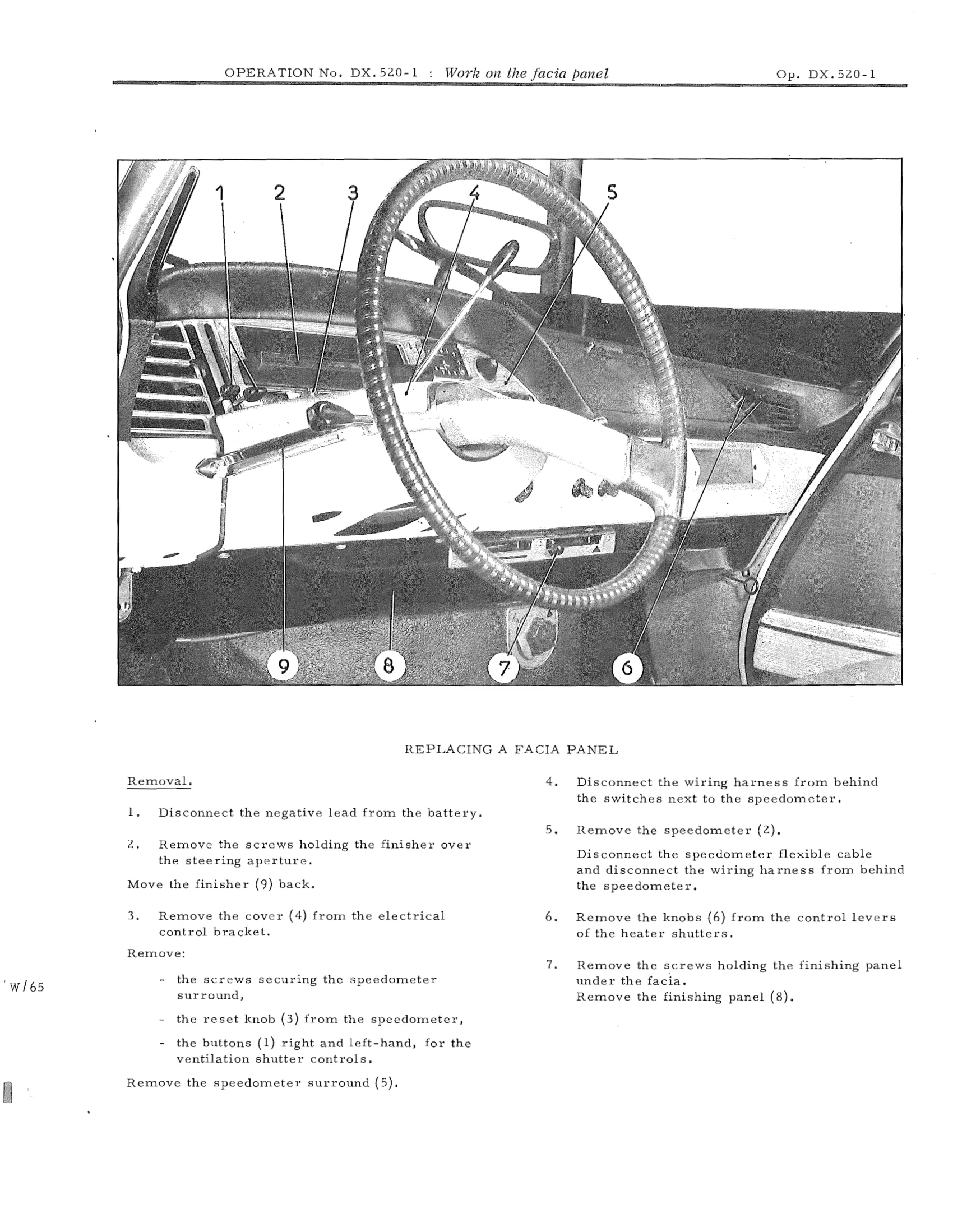 Work on the facia panel, page 444 of 750 — DS21 & DS21M / DS19A & DS19MA Repair Manual