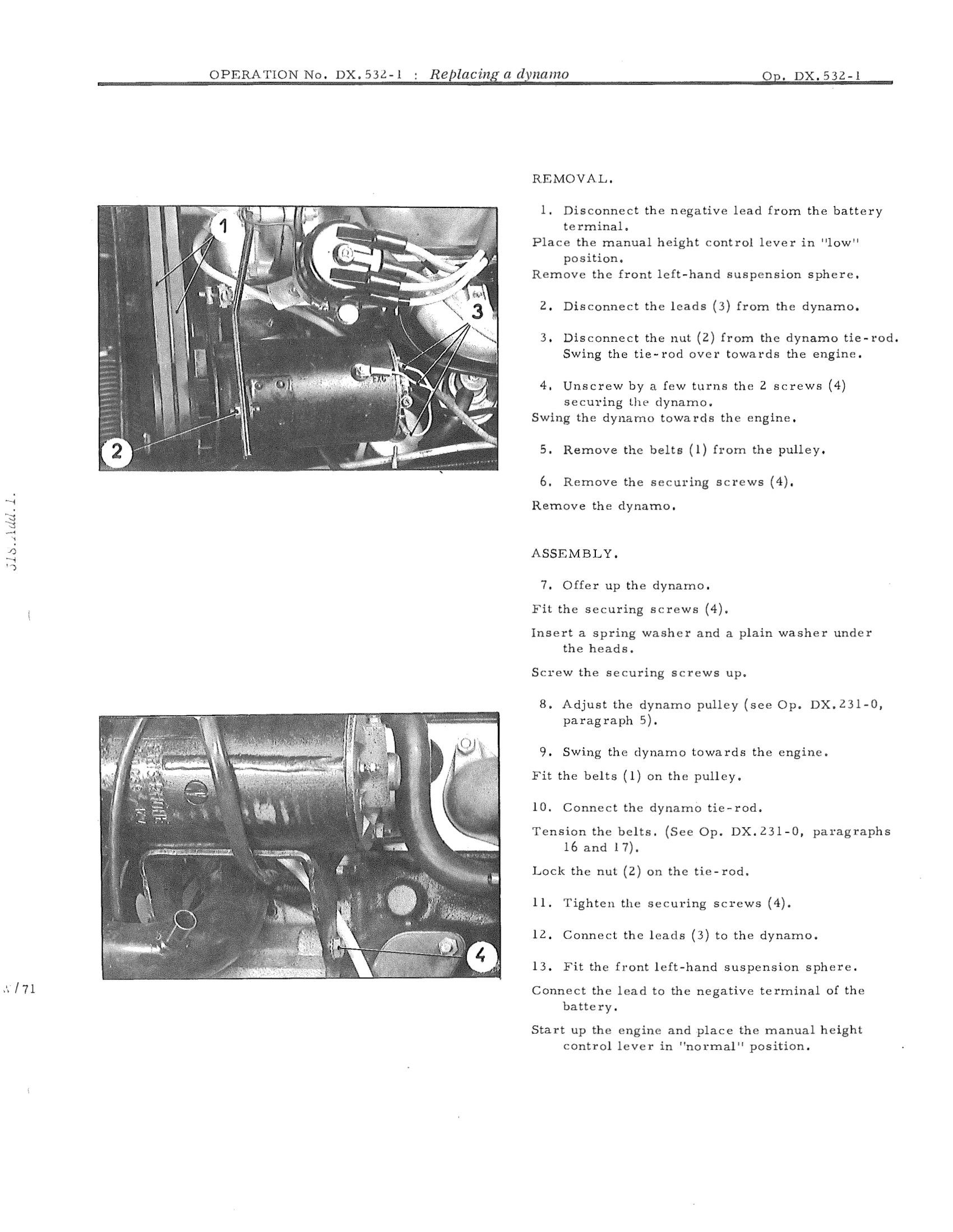 Replacing a dynamo, page 449 of 750 — DS21 & DS21M / DS19A & DS19MA Repair Manual