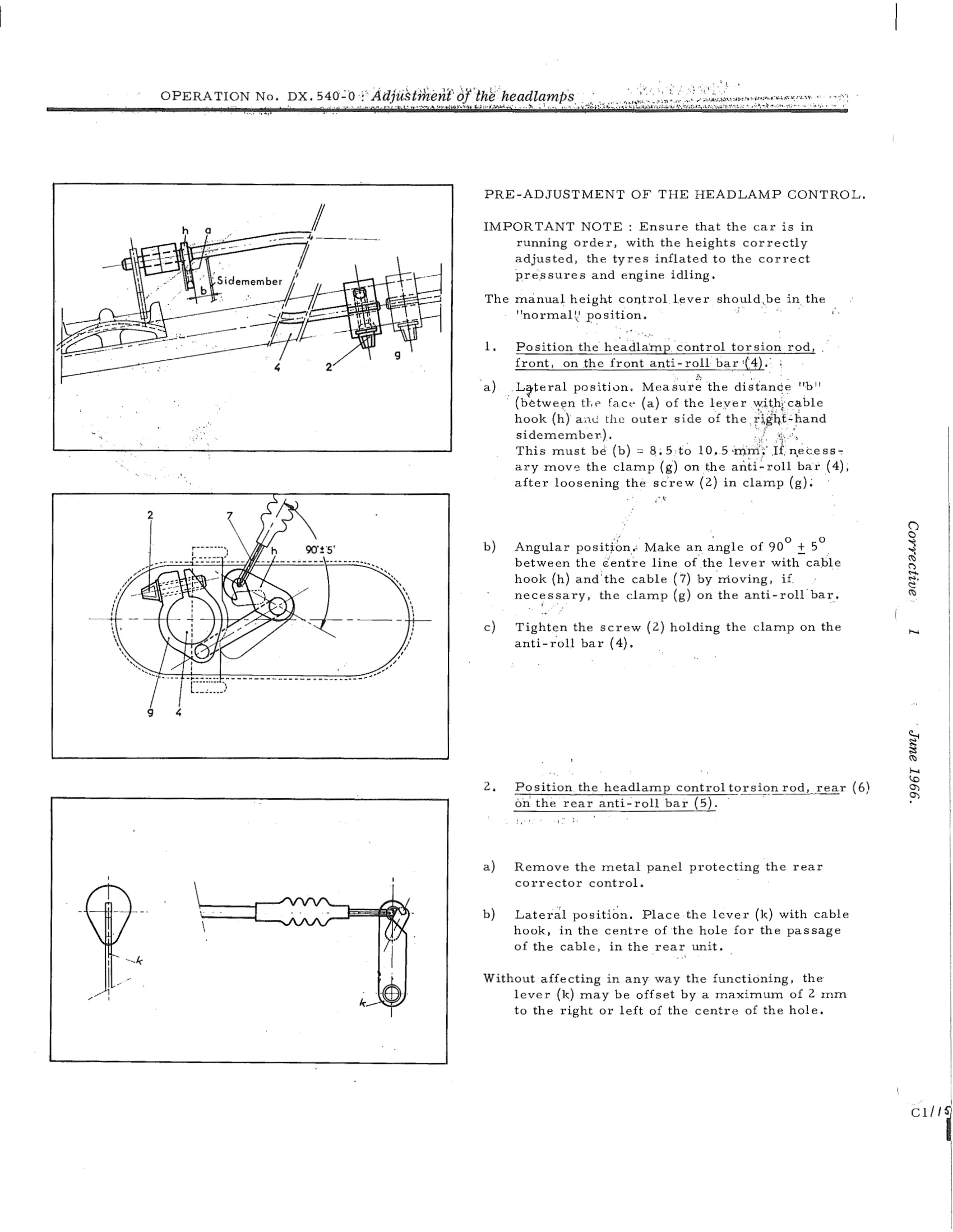 ; Adjustment of the headlamps , page 453 of 750 — DS21 & DS21M / DS19A & DS19MA Repair Manual