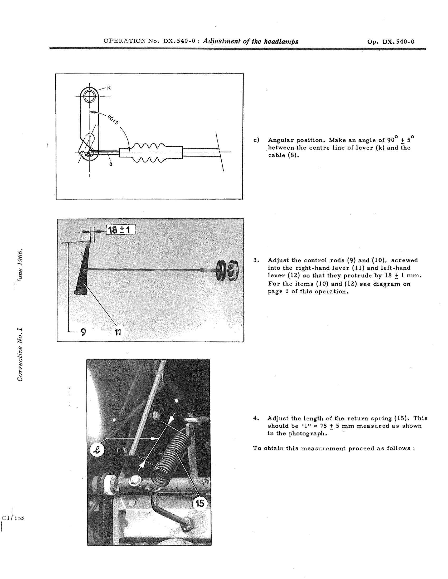 ; Adjustment of the headlamps, page 454 of 750 — DS21 & DS21M / DS19A & DS19MA Repair Manual