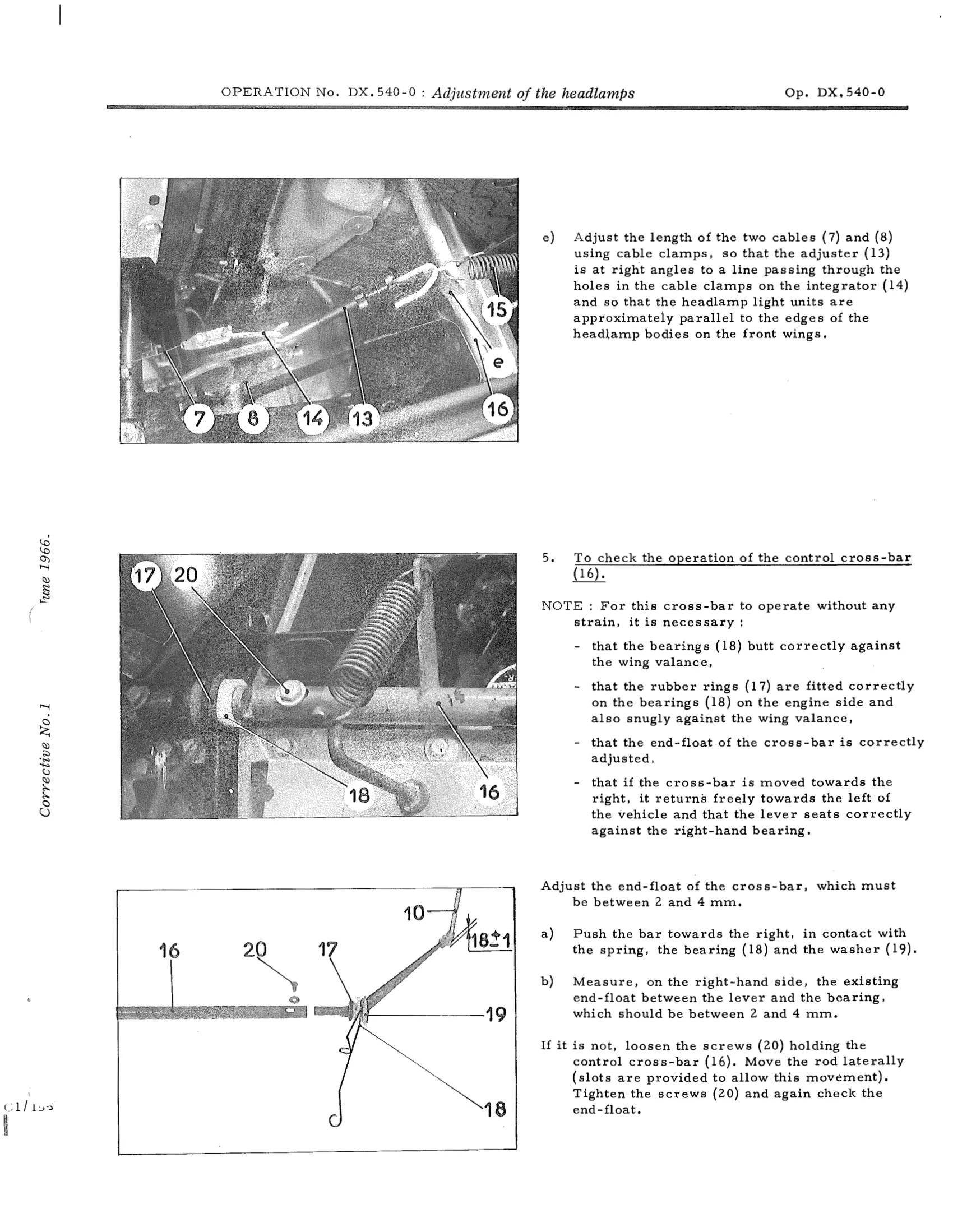 Adjustment of the headlamps, page 456 of 750 — DS21 & DS21M / DS19A & DS19MA Repair Manual