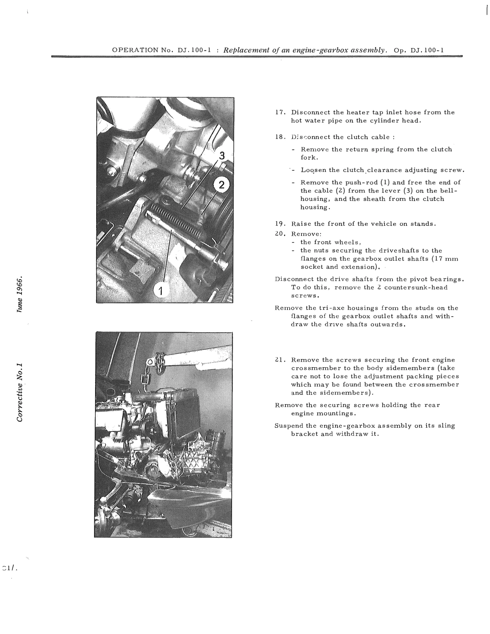 Replacement of an engine-gearbox assembly, page 483 of 750 — DS21 & DS21M / DS19A & DS19MA Repair Manual