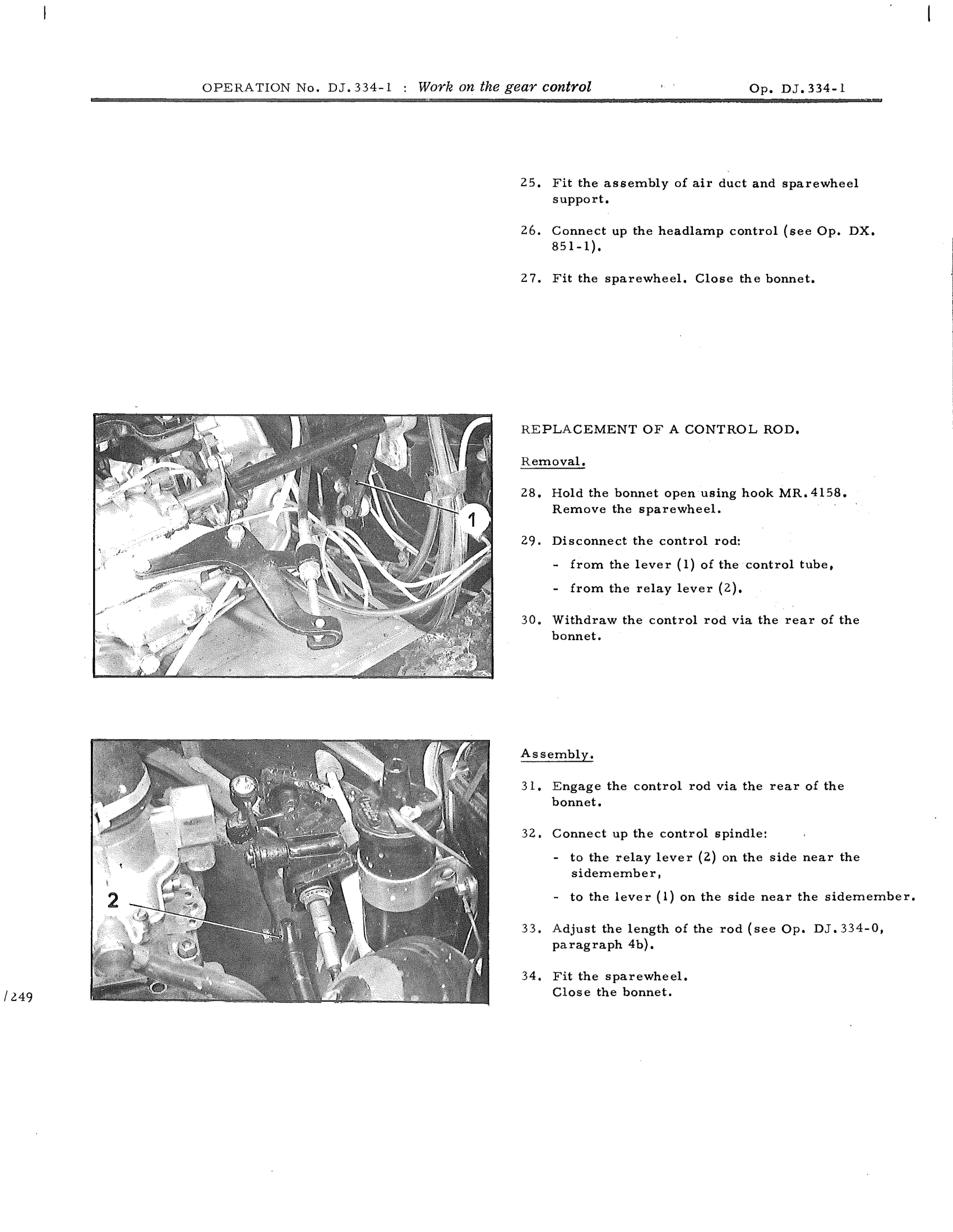 Work on the gear control, page 532 of 750 — DS21 & DS21M / DS19A & DS19MA Repair Manual