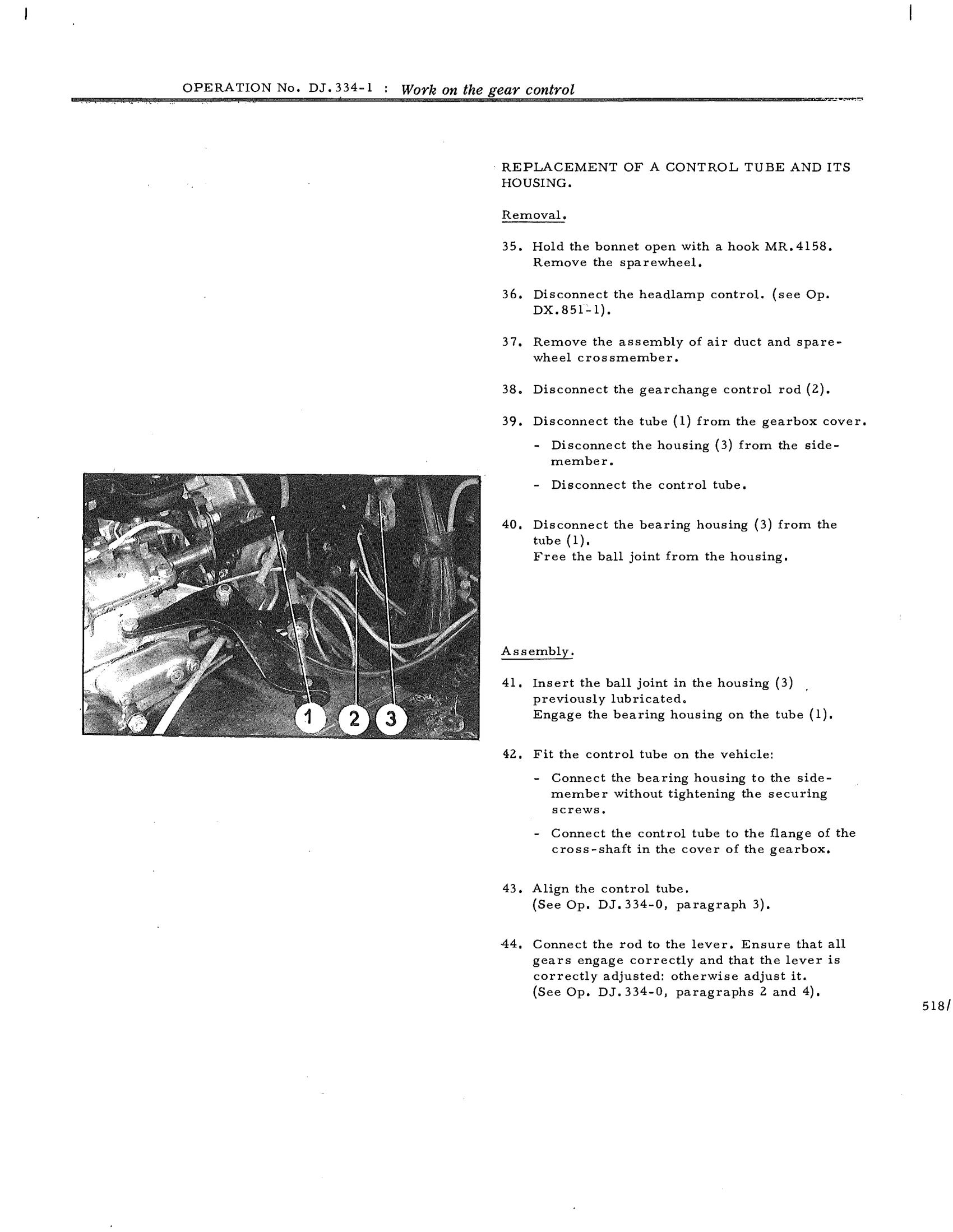 Work on the gear control, page 533 of 750 — DS21 & DS21M / DS19A & DS19MA Repair Manual