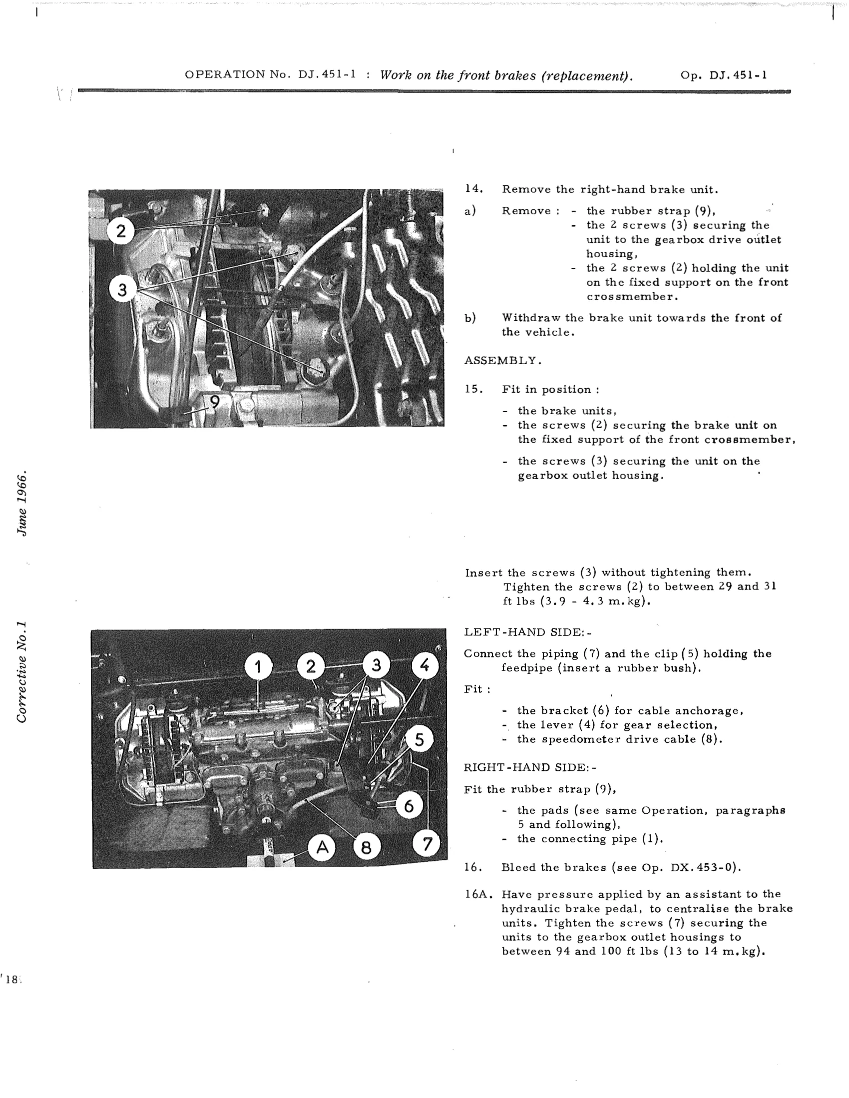 Work on the front brakes (replacement), page 553 of 750 — DS21 & DS21M / DS19A & DS19MA Repair Manual