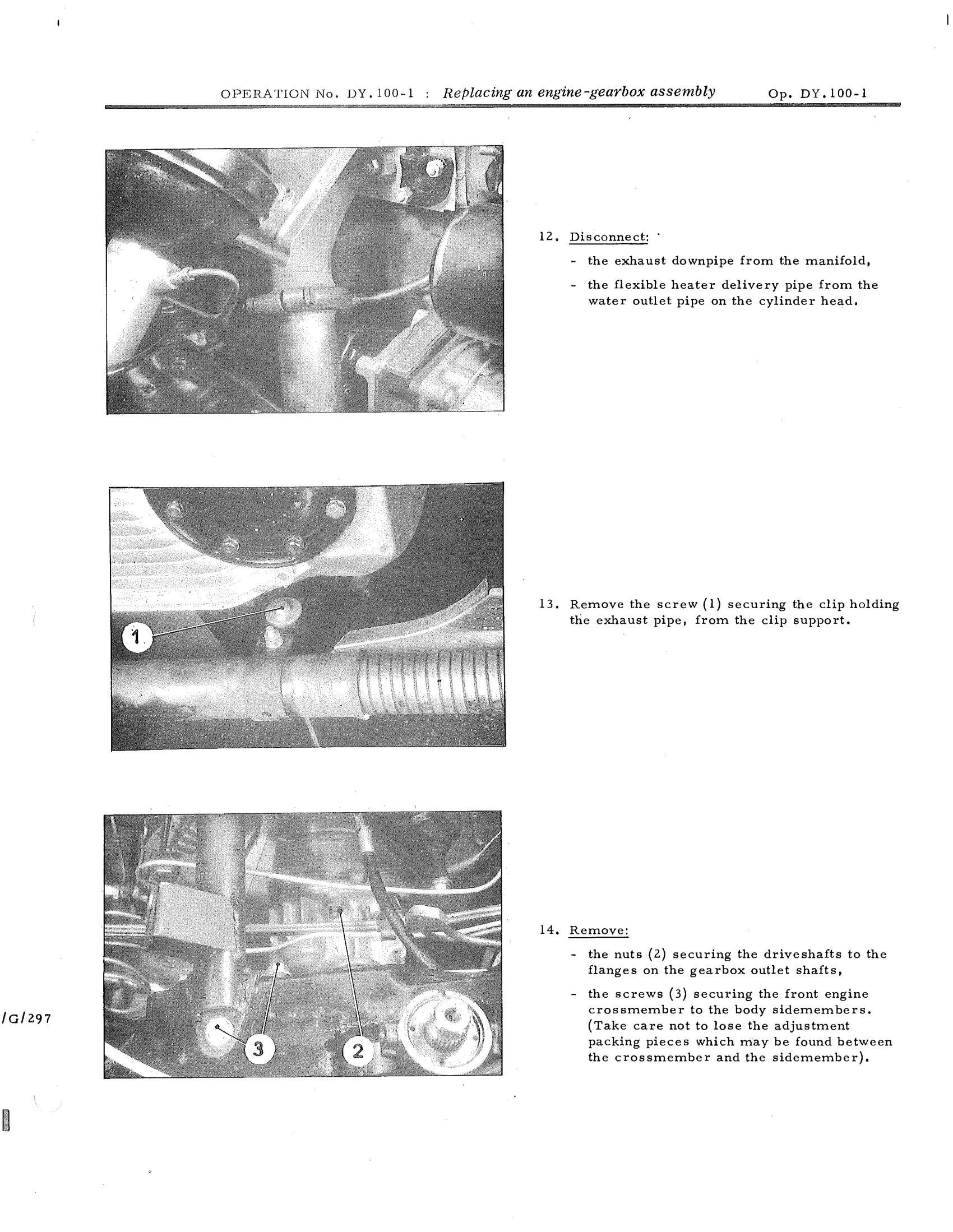 Replacing an engine-gearbox assembly, page 581 of 750 — DS21 & DS21M / DS19A & DS19MA Repair Manual