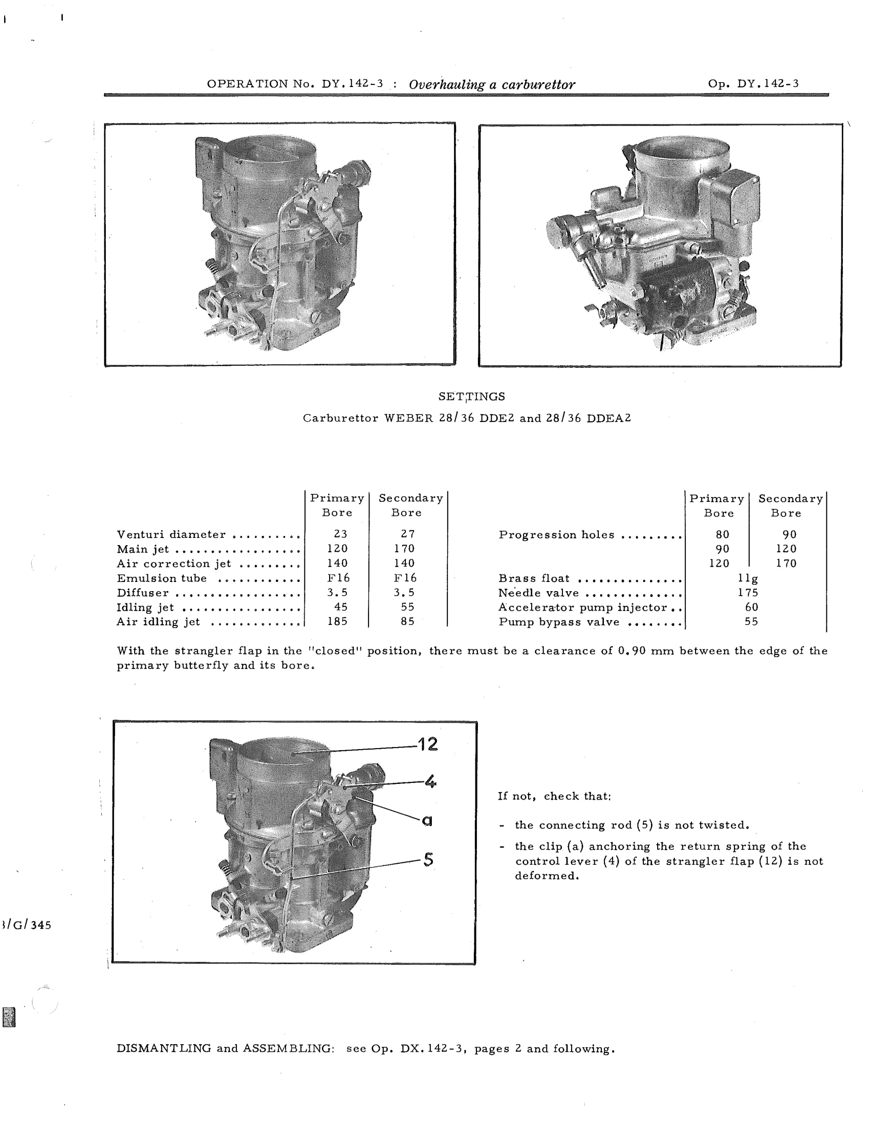 Overhaul carburettor, page 637 of 750 — DS21 & DS21M / DS19A & DS19MA Repair Manual