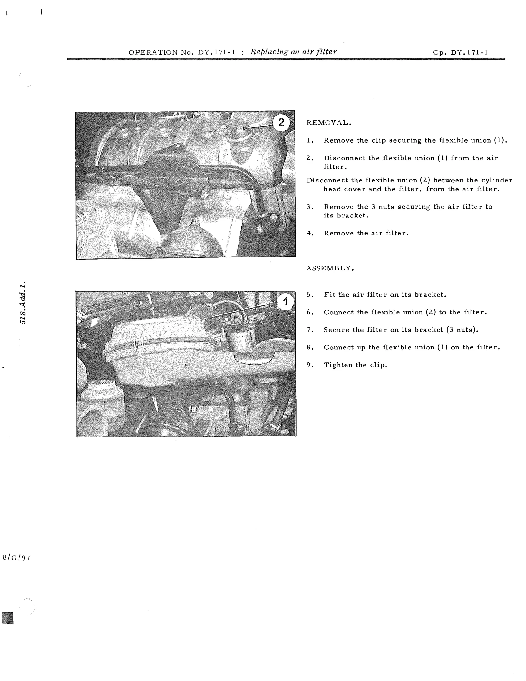 Replacing an air filter, page 638 of 750 — DS21 & DS21M / DS19A & DS19MA Repair Manual