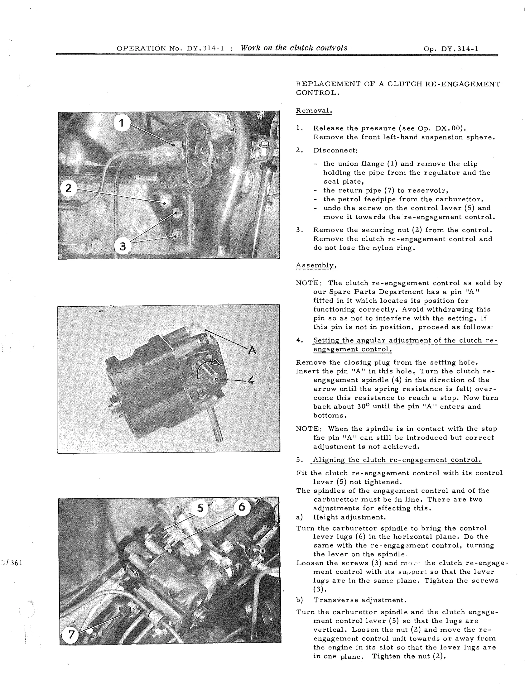 Work on the clutch controls, page 651 of 750 — DS21 & DS21M / DS19A & DS19MA Repair Manual