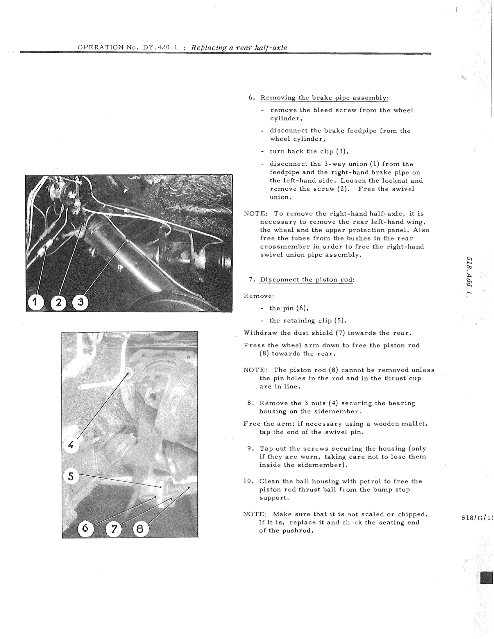 Replacing a rear half-axle, page 664 of 750 — DS21 & DS21M / DS19A & DS19MA Repair Manual