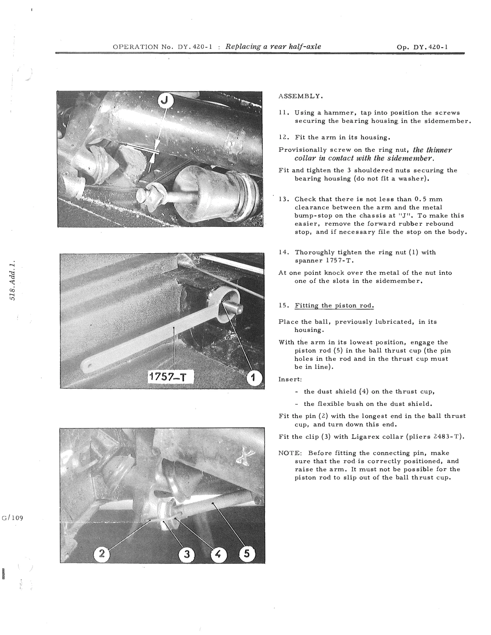 Replacing a rear half-axle, page 665 of 750 — DS21 & DS21M / DS19A & DS19MA Repair Manual