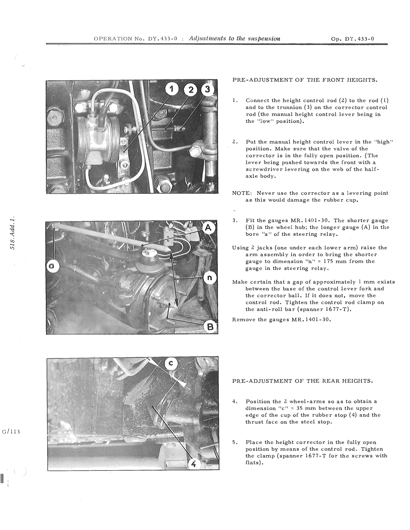 Adjustments to the suspension, page 669 of 750 — DS21 & DS21M / DS19A & DS19MA Repair Manual