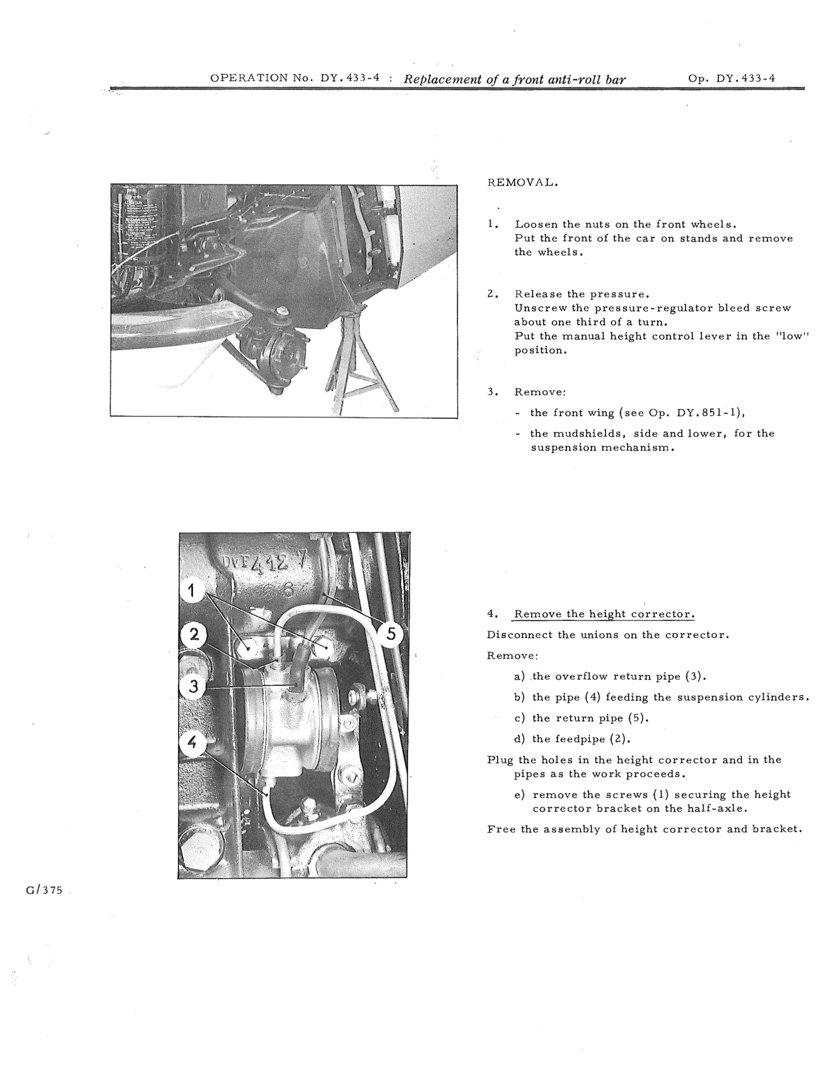 Replacement of a front anti-roll bar, page 673 of 750 — DS21 & DS21M / DS19A & DS19MA Repair Manual