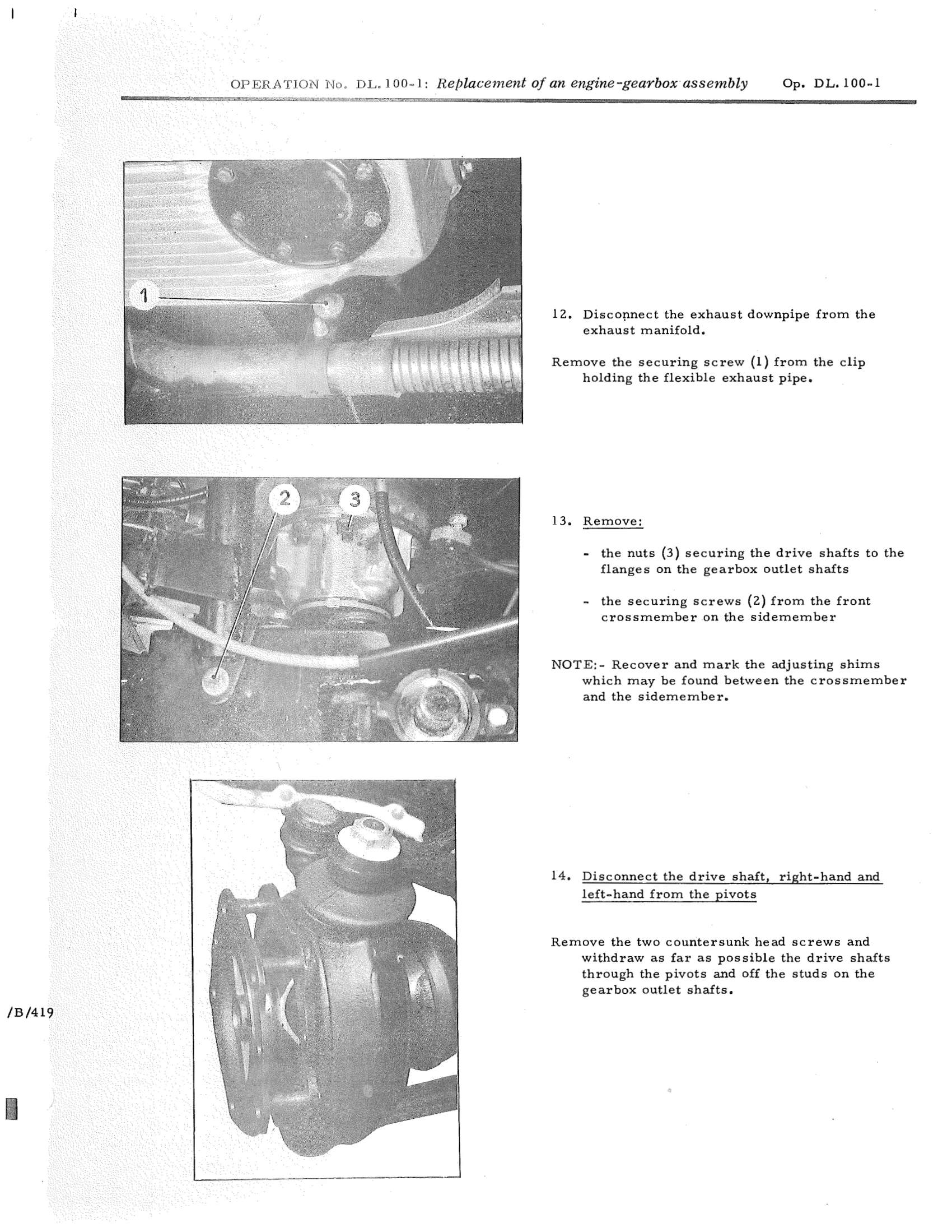 Replacement of an engine-gearbox assembly |, page 711 of 750 — DS21 & DS21M / DS19A & DS19MA Repair Manual