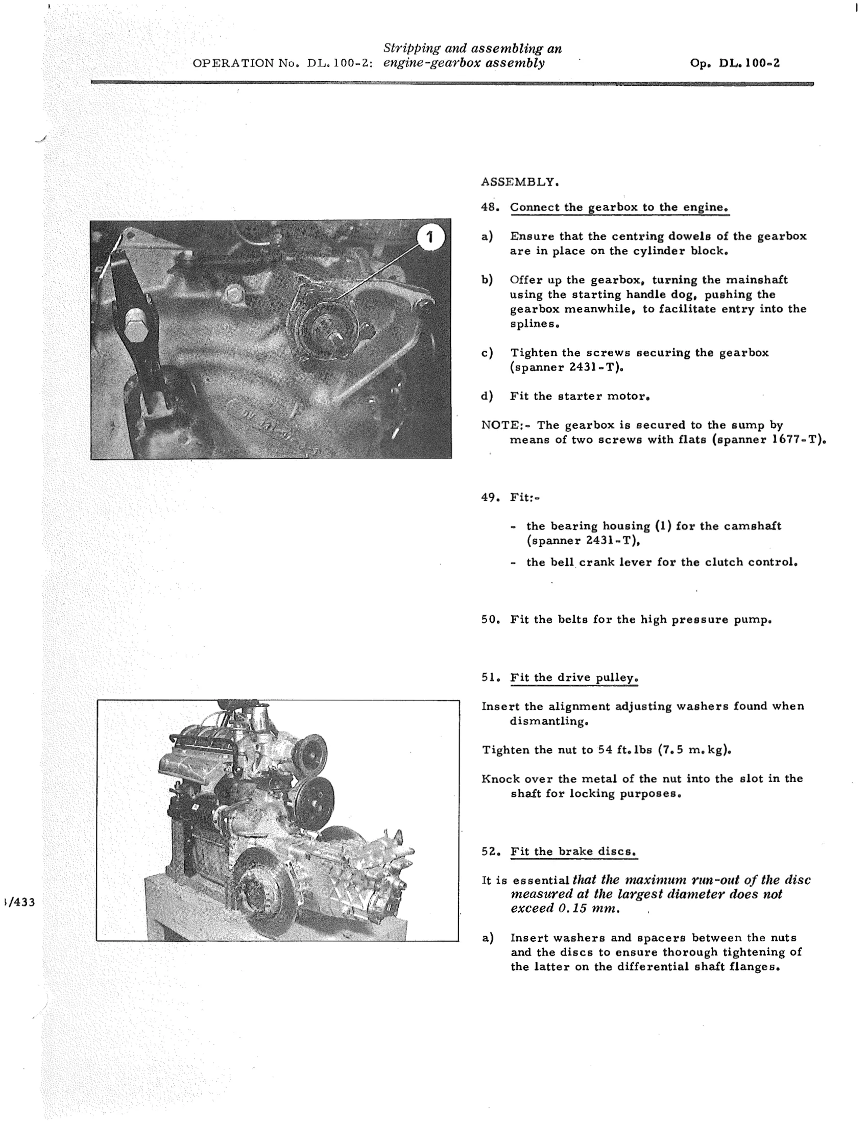 engine-gearbox assembly , page 725 of 750 — DS21 & DS21M / DS19A & DS19MA Repair Manual
