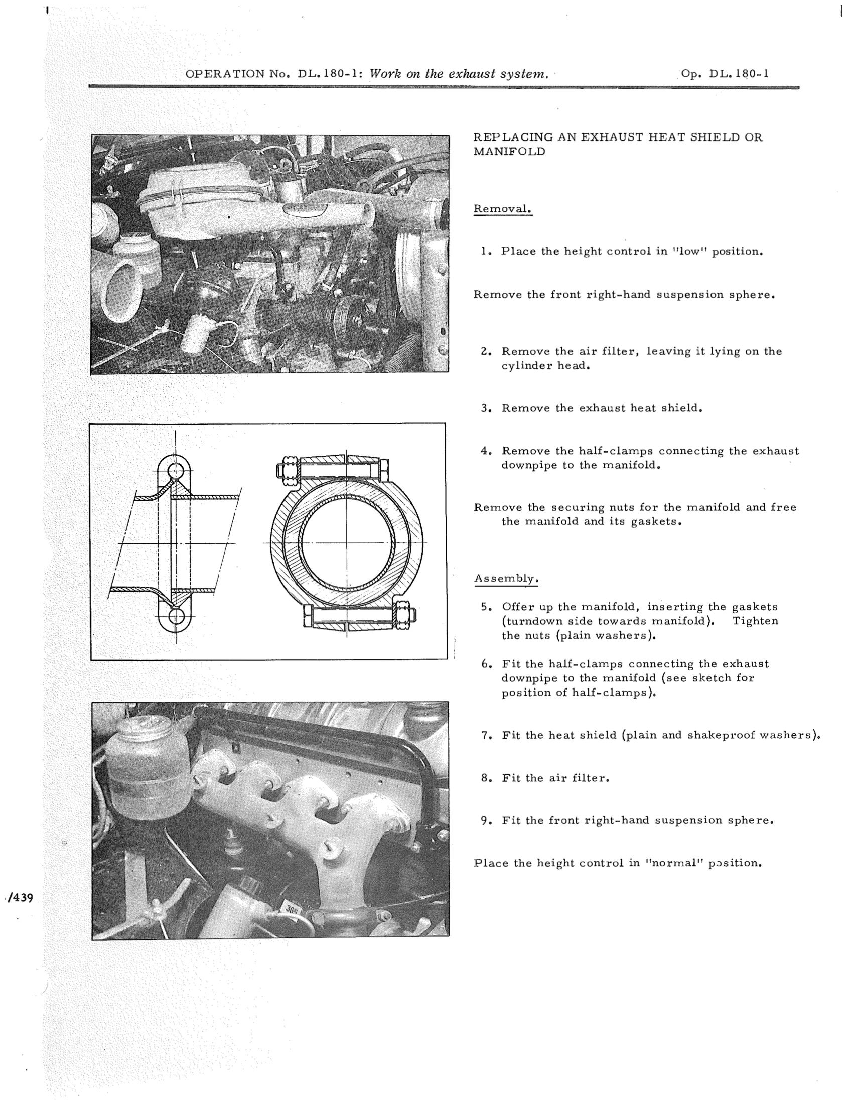 Work on the exhaust system, page 735 of 750 — DS21 & DS21M / DS19A & DS19MA Repair Manual