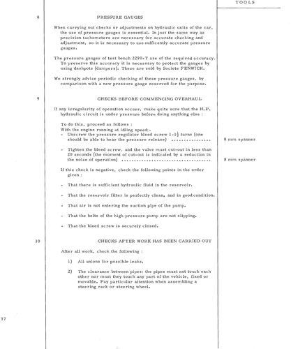 Pressure gauges, checks, page 26 — DS21 & DS21M / DS19A & DS19MA Repair Manual